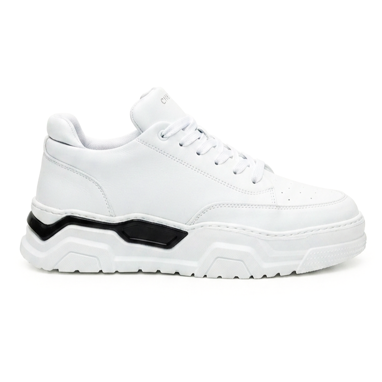 ZRC2615 - Premium Kalite Zyrox 5.5 cm Kalın Taban Erkek Sneakers Beyaz