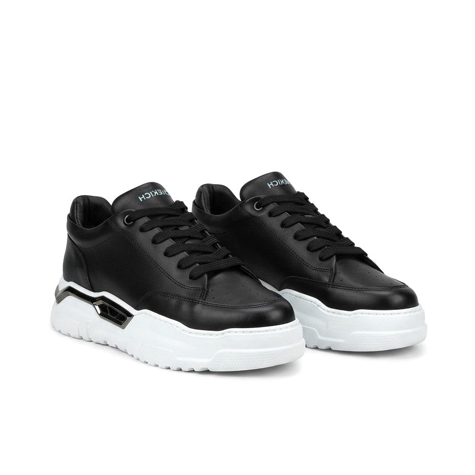 ZRC2615 - Premium Kalite Zyrox 5.5 cm Kalın Taban Erkek Sneakers Siyah Beyaz