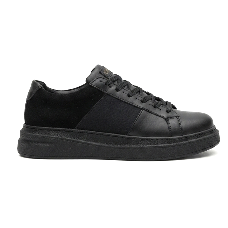 ZRC2627 - Veloura Kalın Taban Bağcıklı Erkek Siyah Sneaker