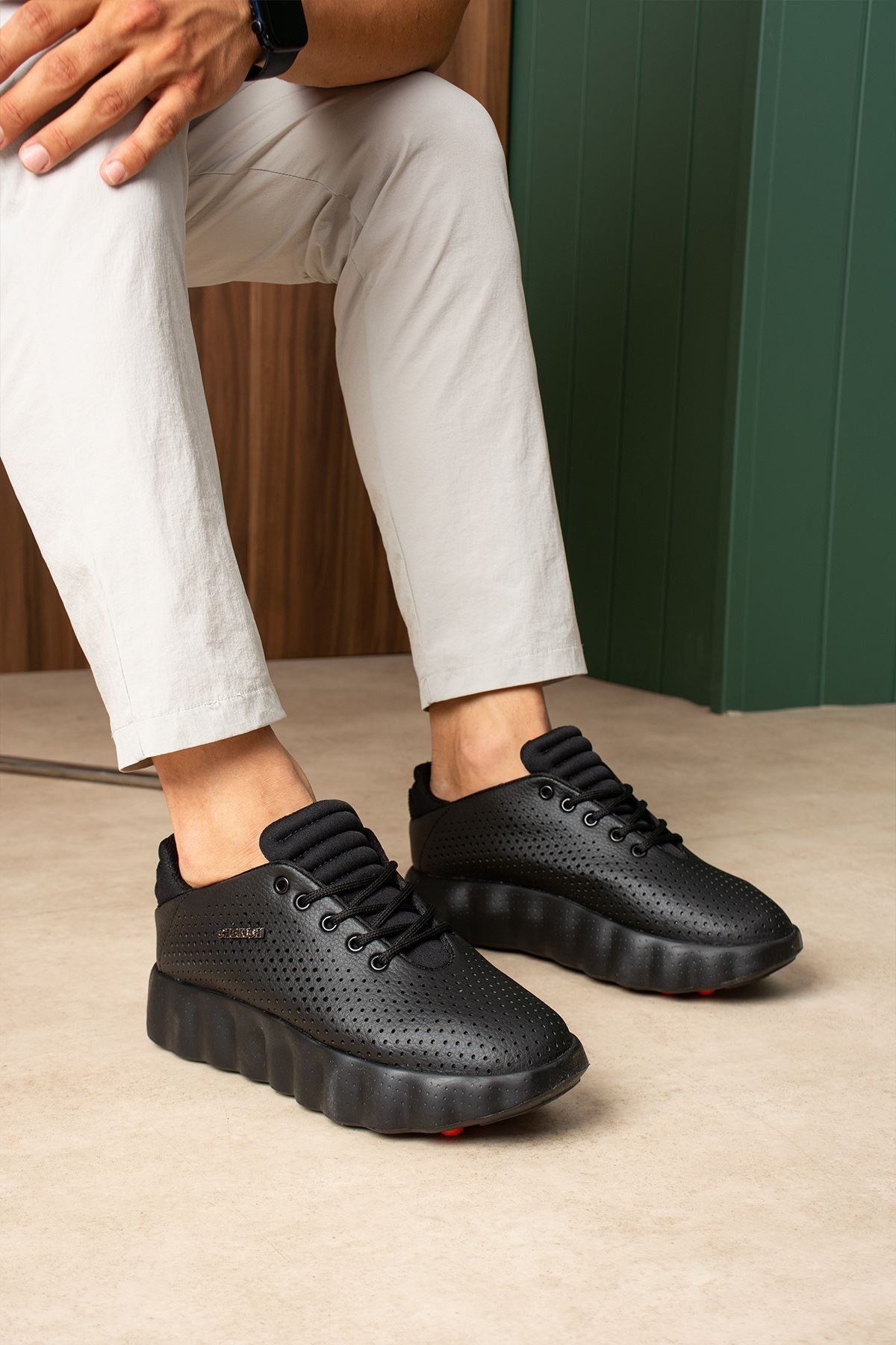 ZRC2631 - Premium Walk Özel Masaj Taban Erkek Sneaker Siyah