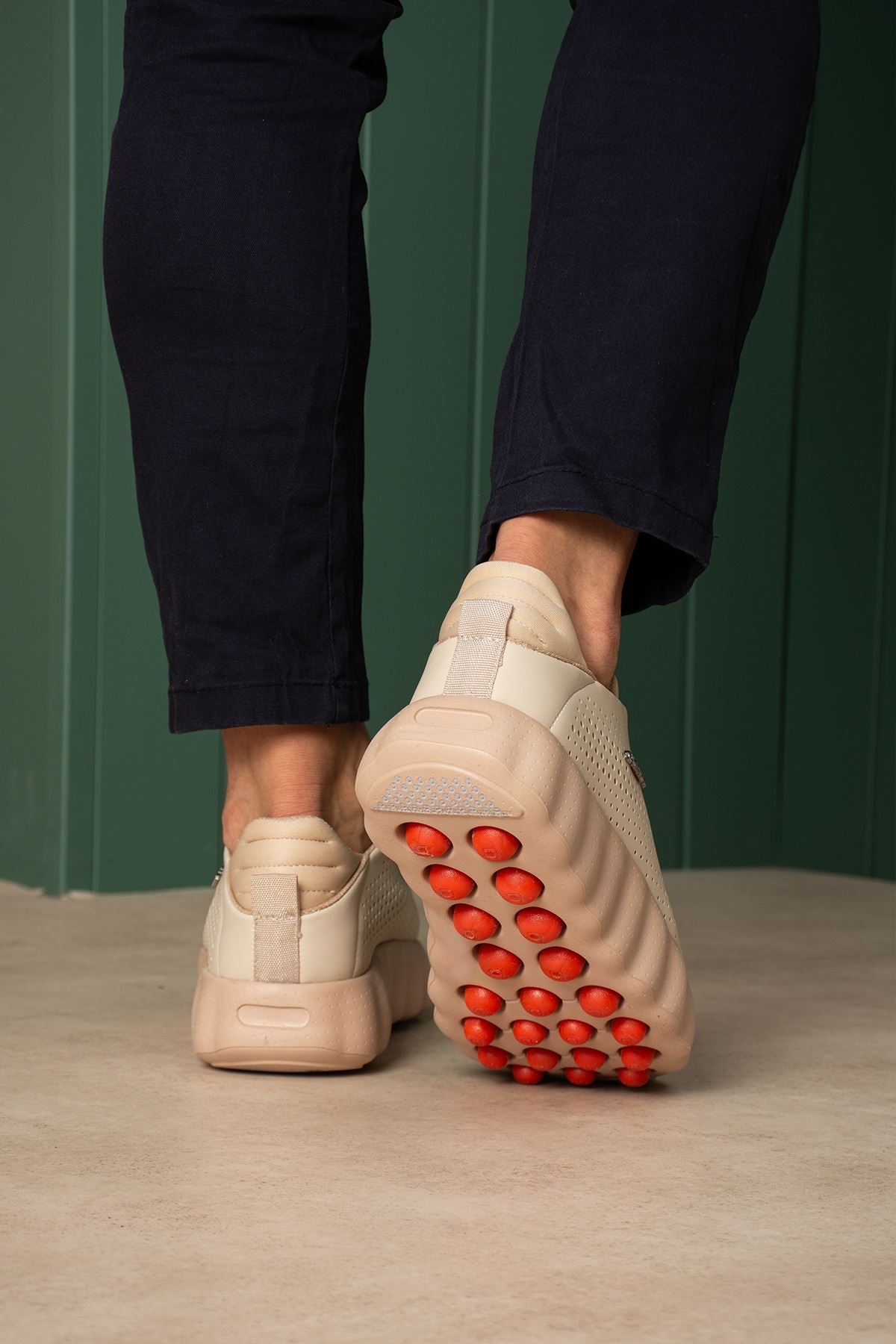 ZRC2631 - Premium Walk Özel Taban Erkek Sneaker Bej