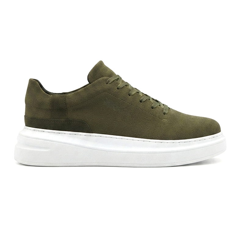 ZRC2635 - Yüksek Kalite Yüksek Taban Erkek Sneaker Haki Süet