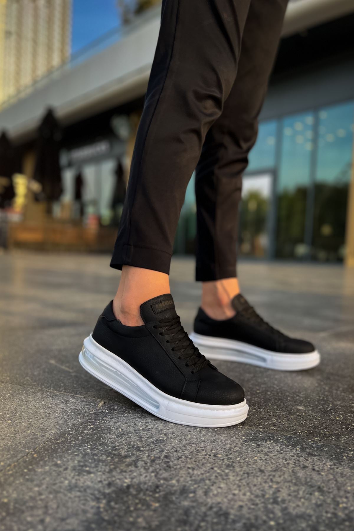 Ariaso Premium Air Taban Erkek Günlük Spor Ayakkabı Siyah Beyaz
