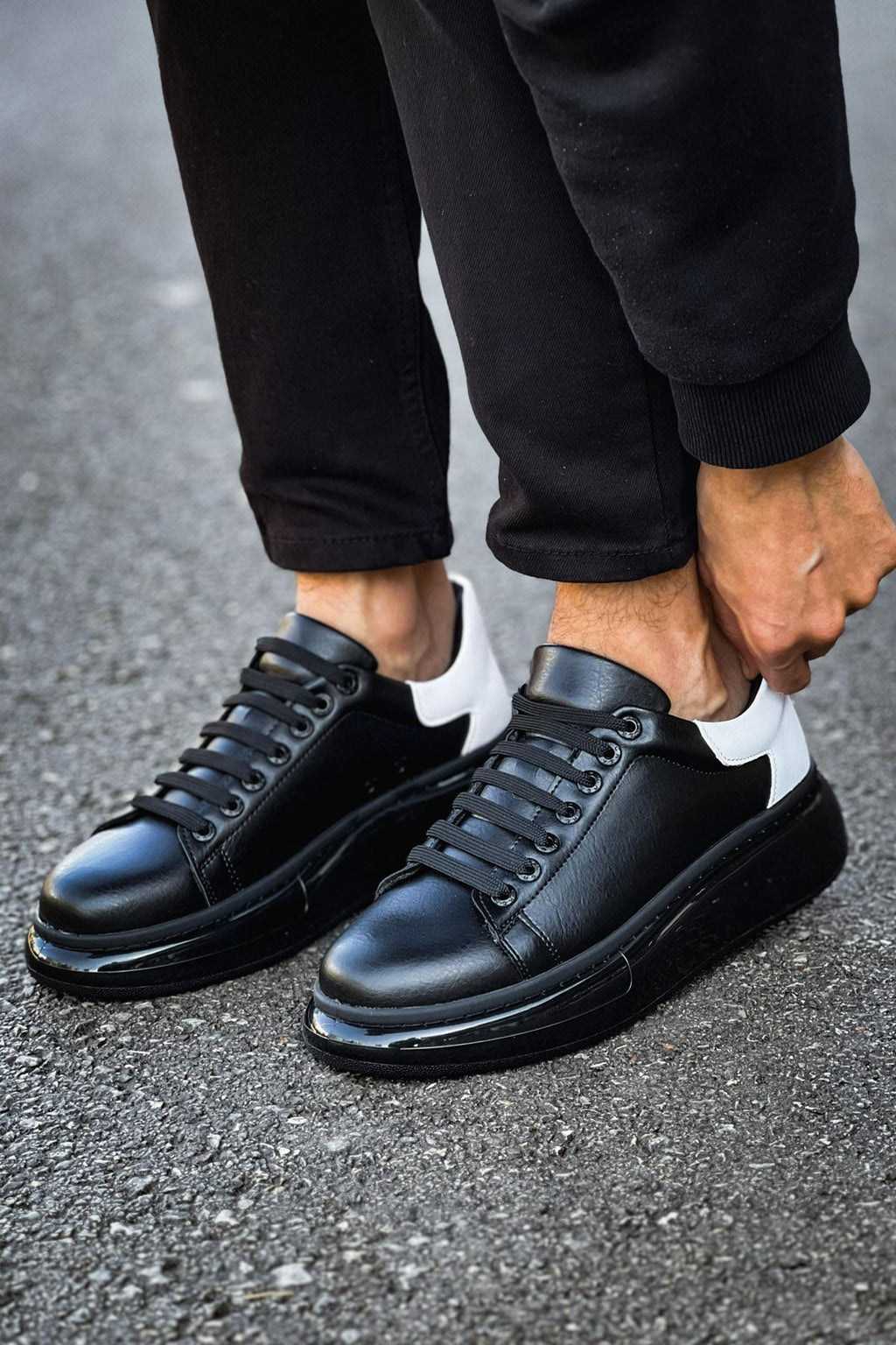 Solarex Premium Özel Taban Erkek Sneaker Siyah Beyaz