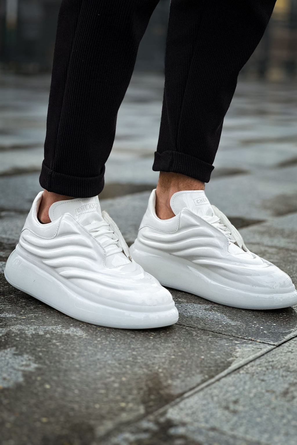 Noxx Premium Özel Malzeme Erkek Sneaker Beyaz