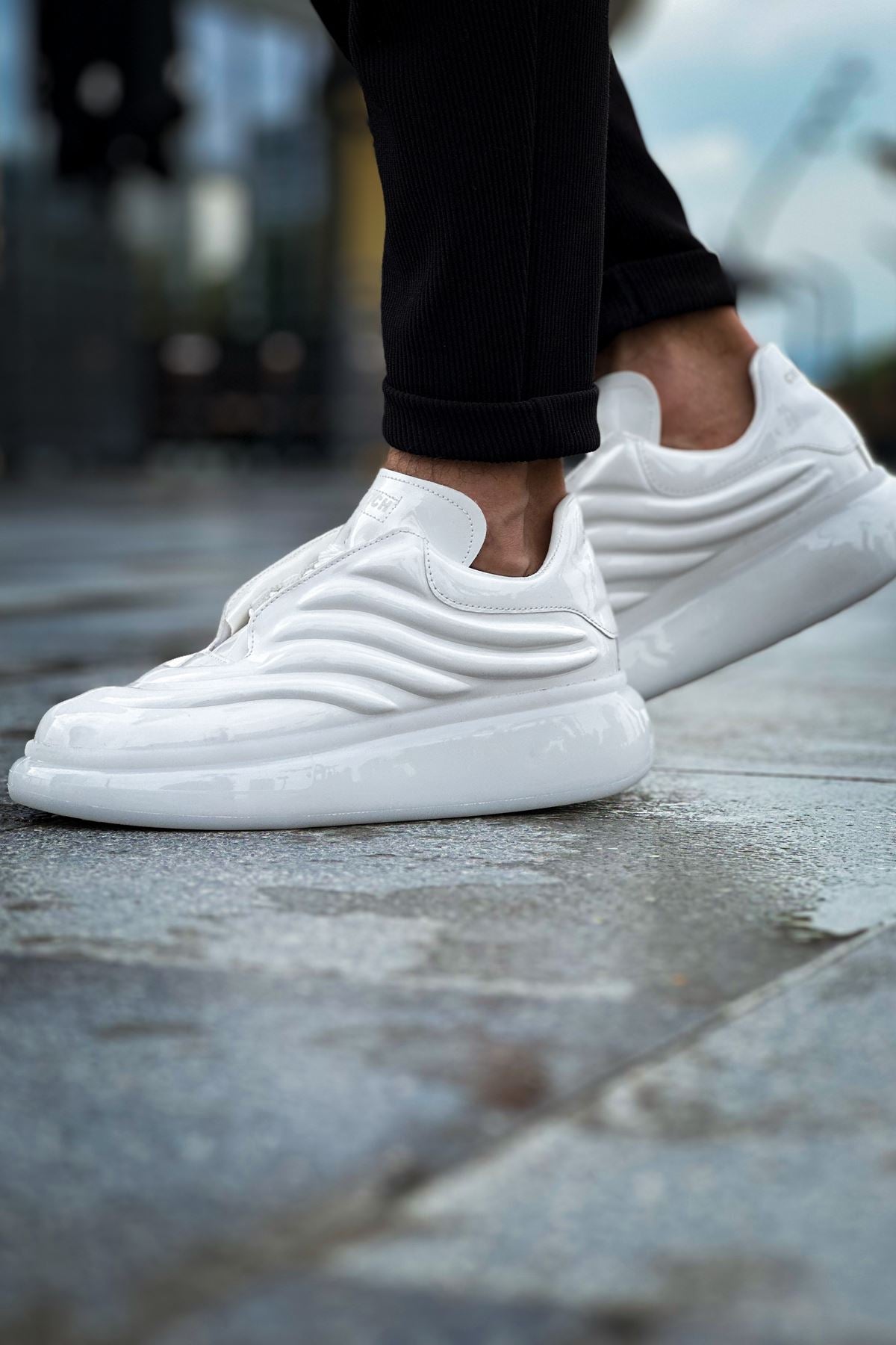 Noxx Premium Özel Malzeme Erkek Sneaker Beyaz