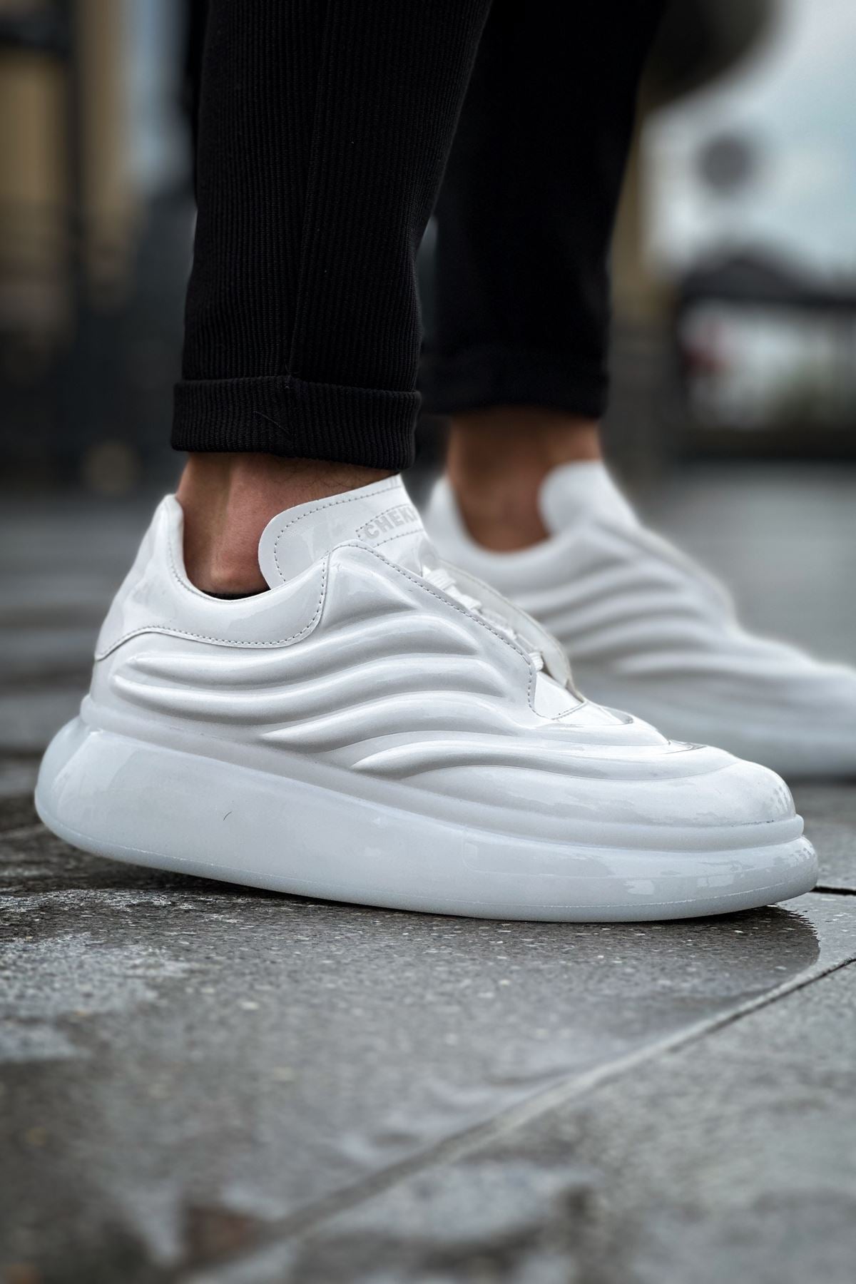 Noxx Premium Özel Malzeme Erkek Sneaker Beyaz