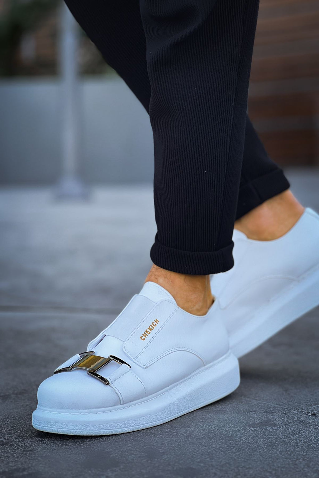 ZRC297 Premium Erkek Lastikli Günlük Ayakkabı Beyaz