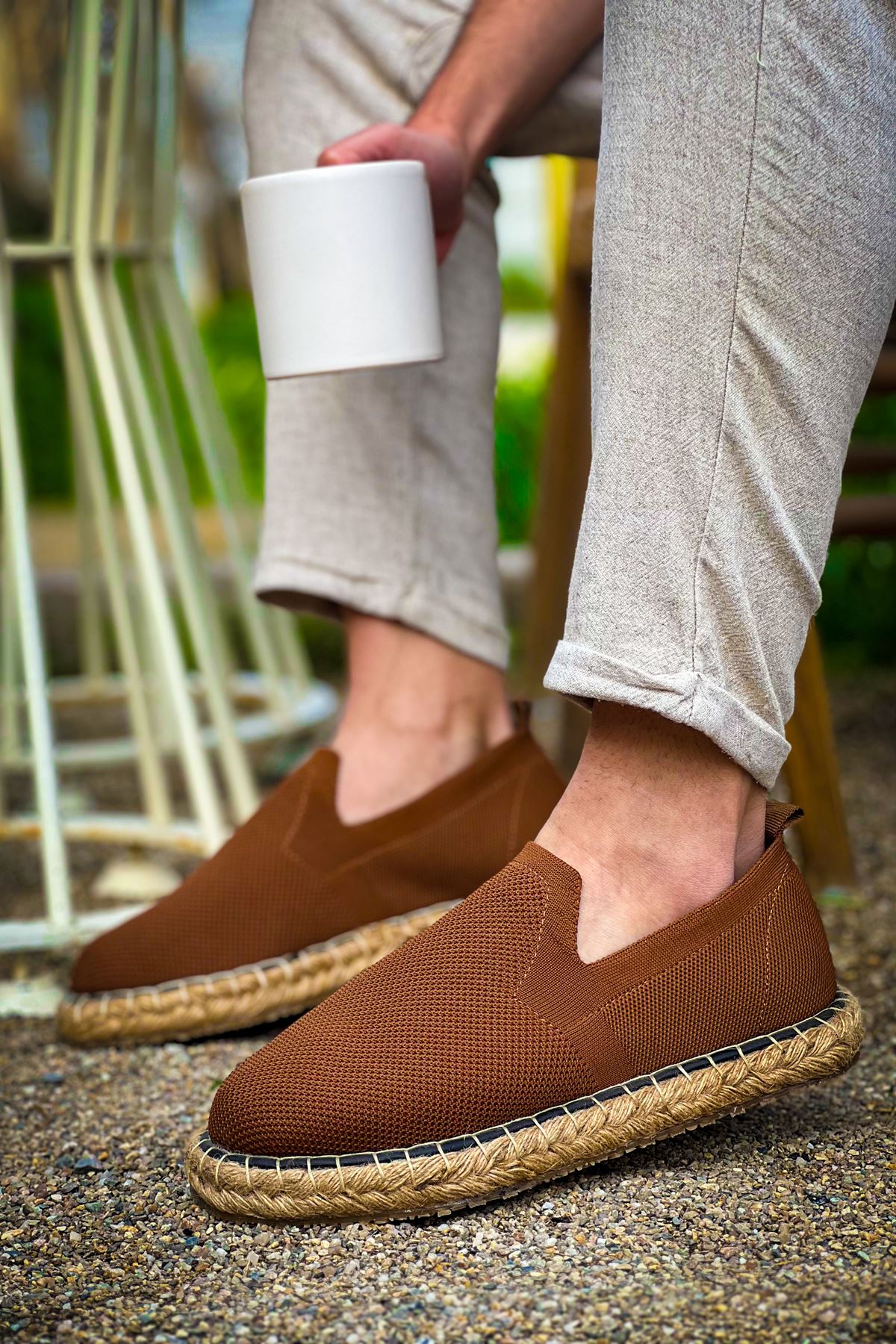 Madrid Premium Triko Erkek Espadril Kahve