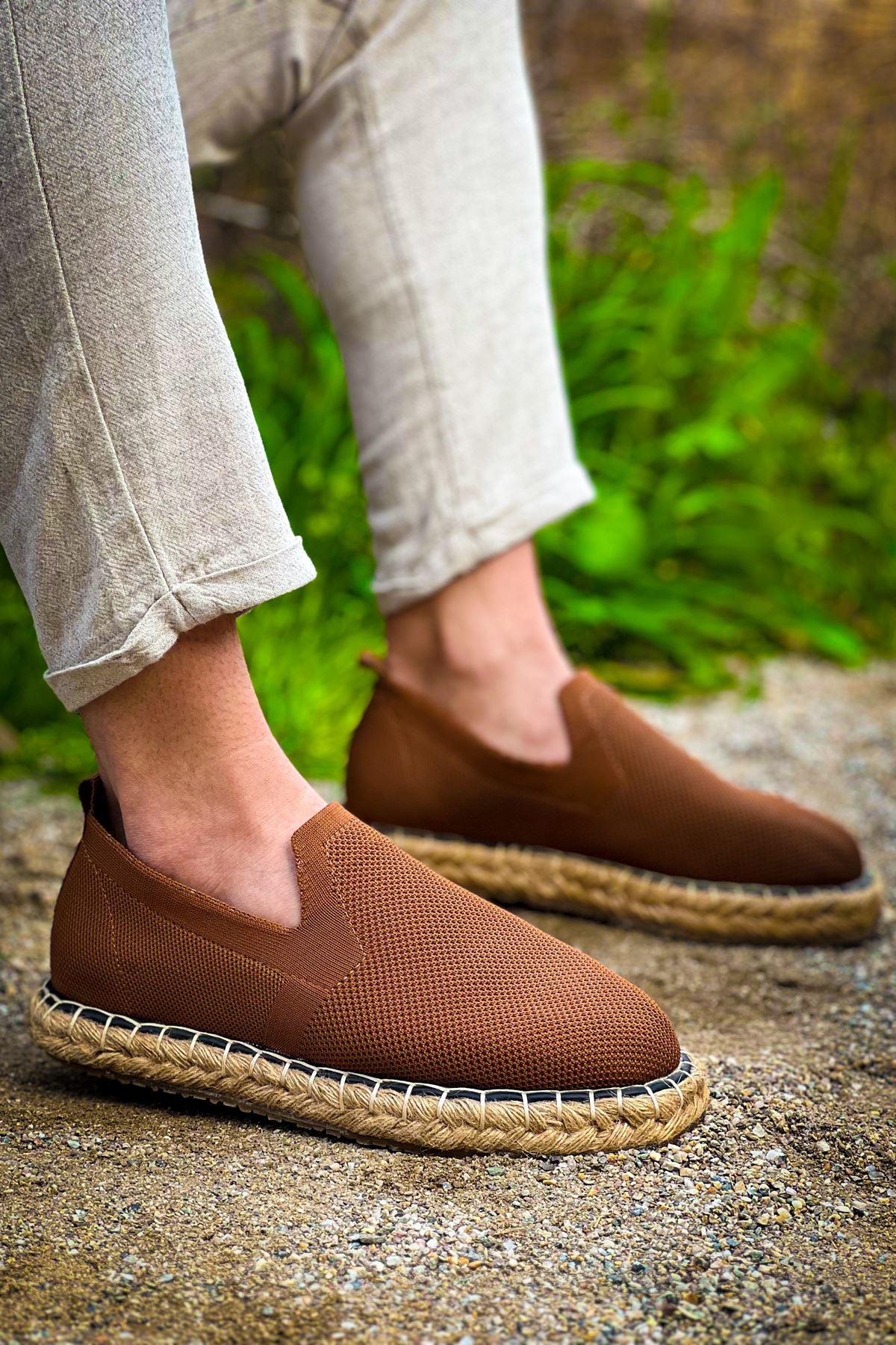 Madrid Premium Triko Erkek Espadril Kahve