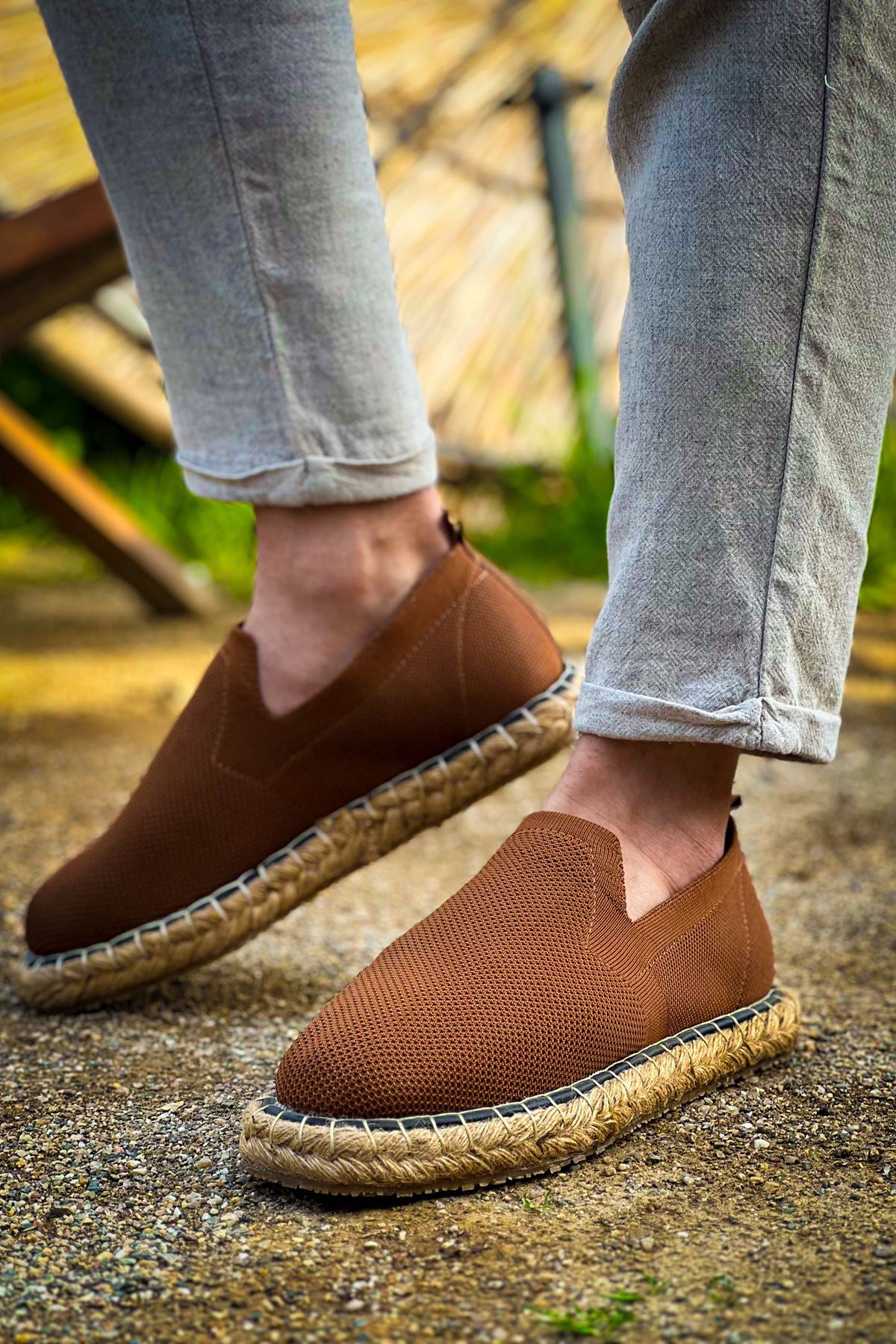 Madrid Premium Triko Erkek Espadril Kahve