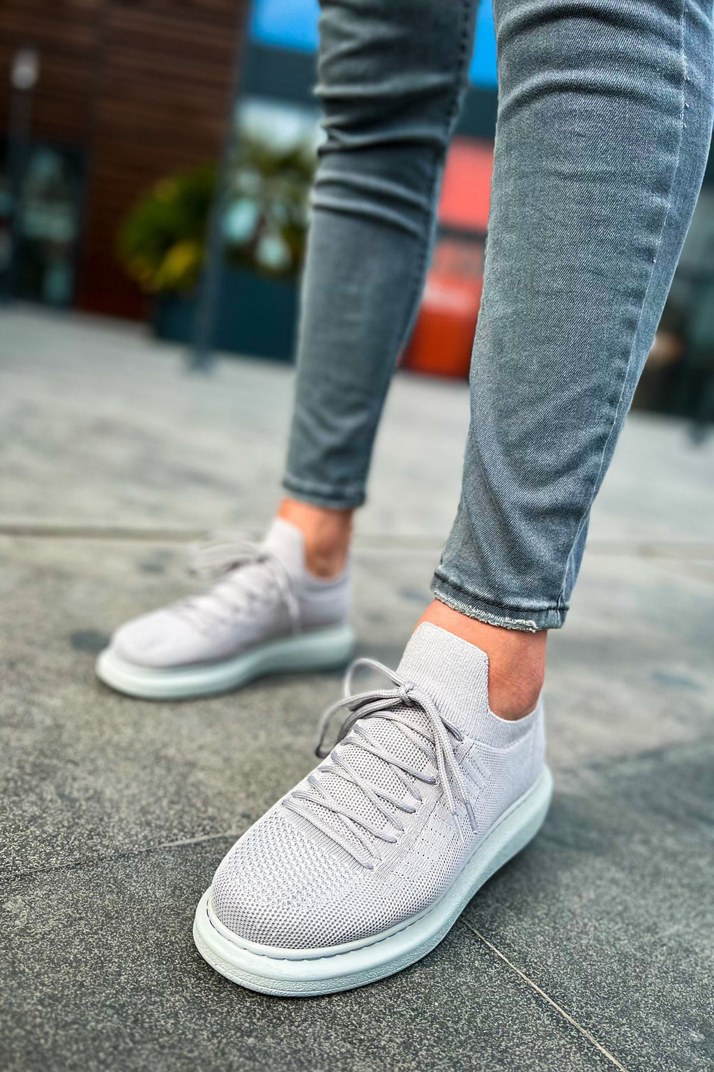 Tricot Premium Ortopedik Rahat Erkek Ayakkabı Gri