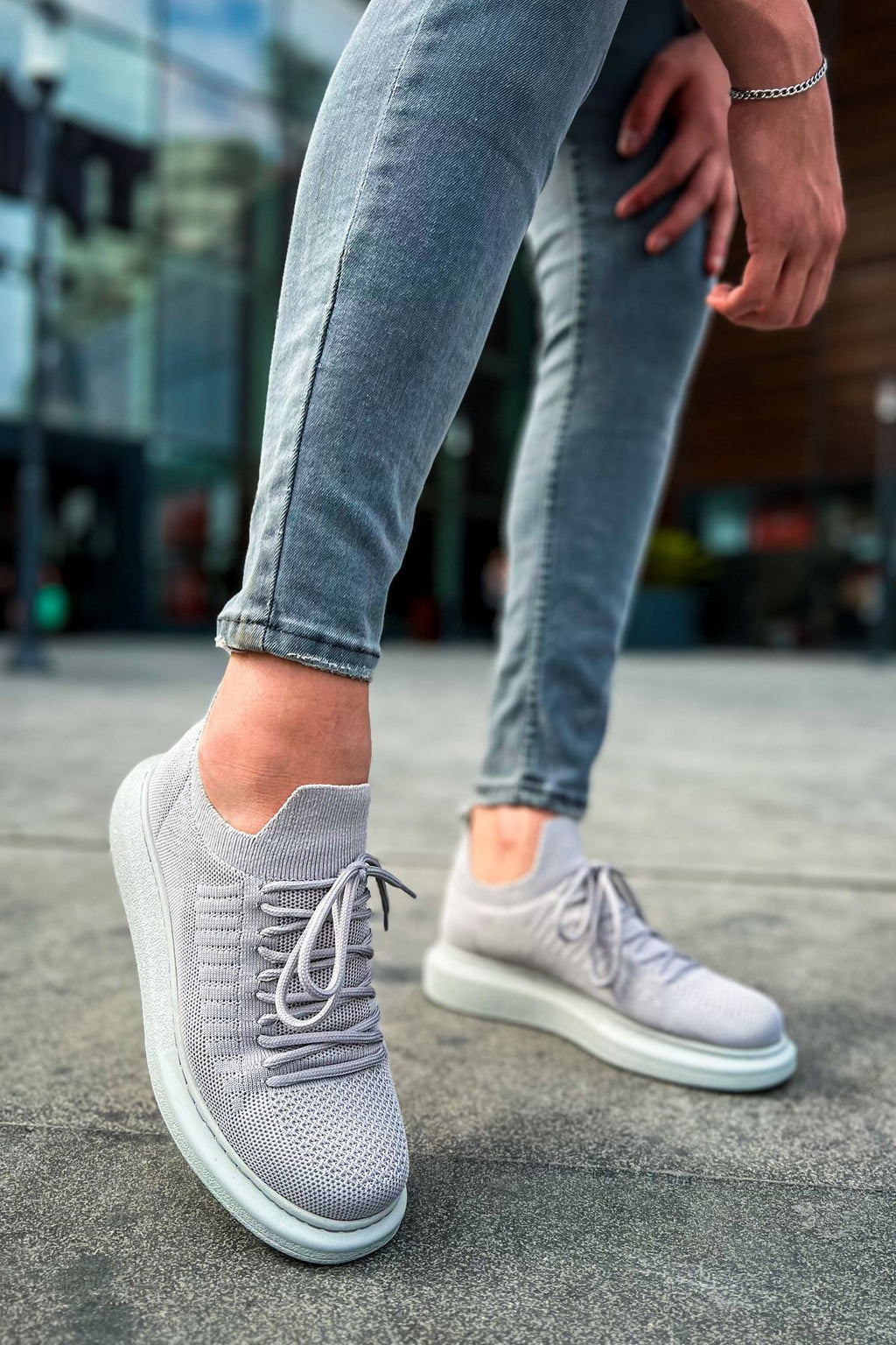 Tricot Premium Ortopedik Rahat Erkek Ayakkabı Gri