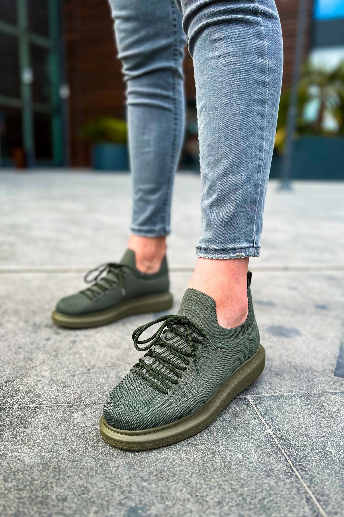 Tricot Premium Ortopedik Rahat Erkek Ayakkabı Haki