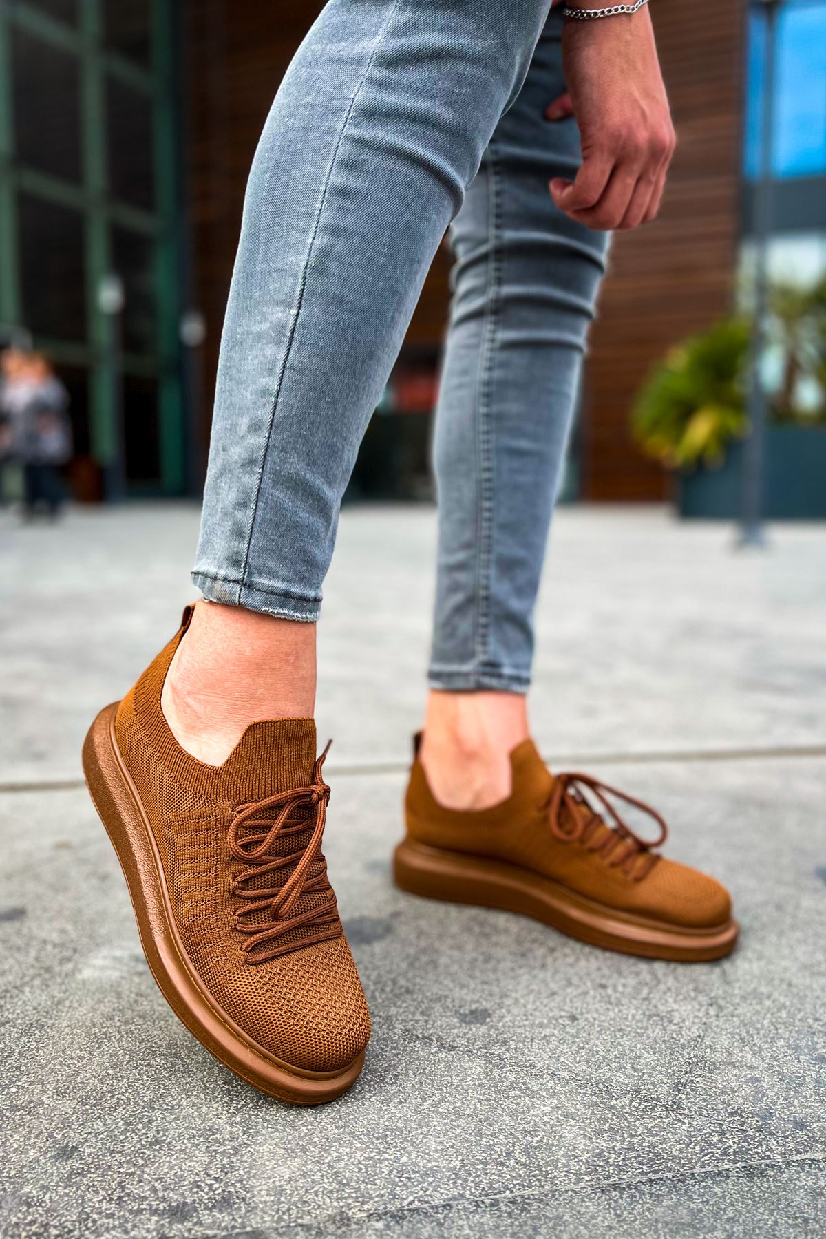 Tricot Premium Ortopedik Rahat Erkek Ayakkabı Kahve