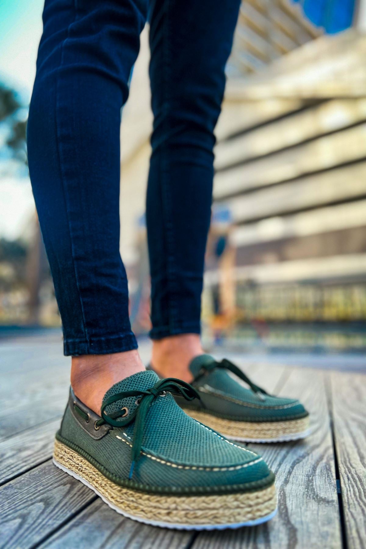 Esto Espadril Günlük Bağcıklı Erkek Espadril Haki