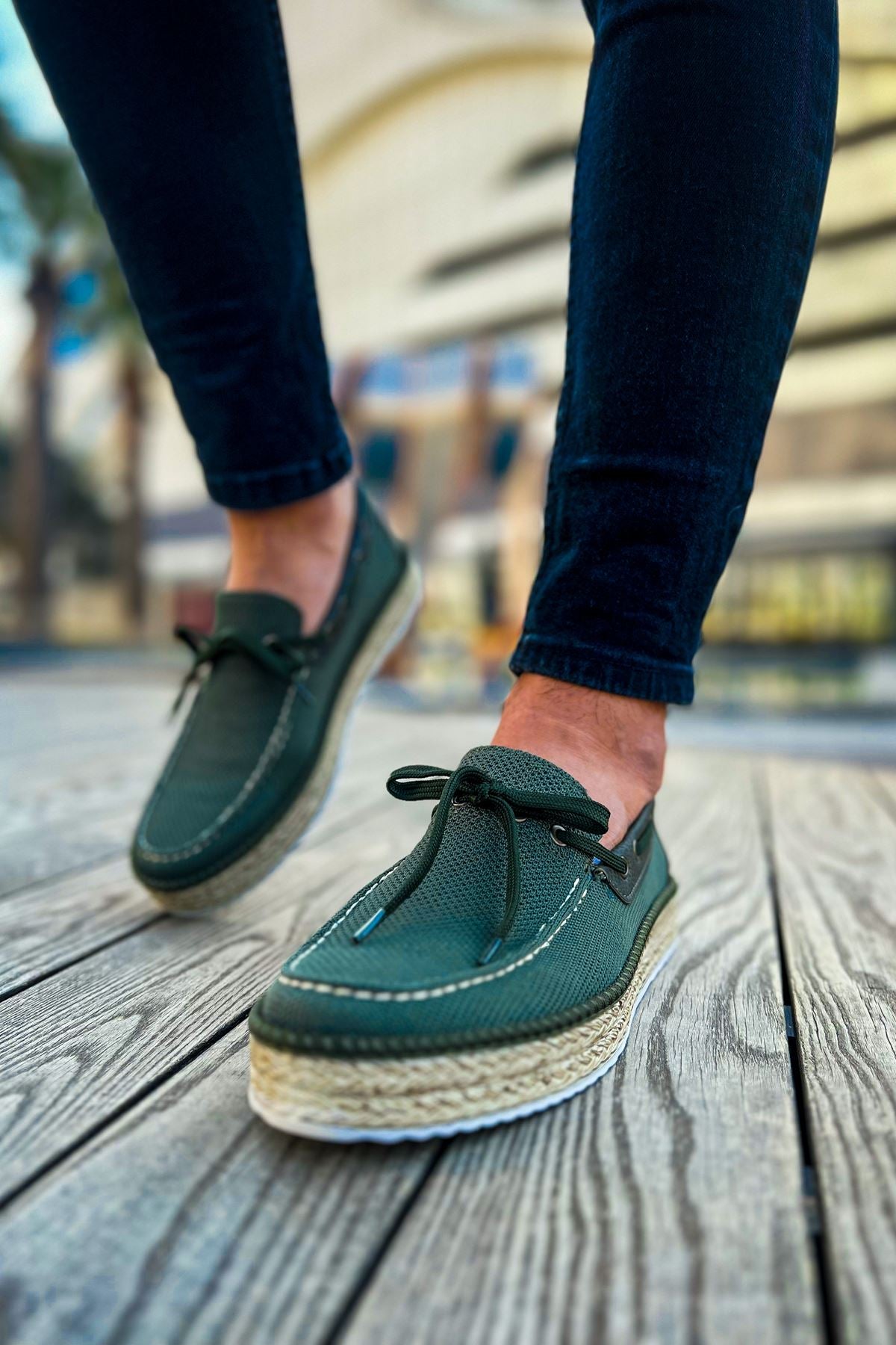Esto Espadril Günlük Bağcıklı Erkek Espadril Haki