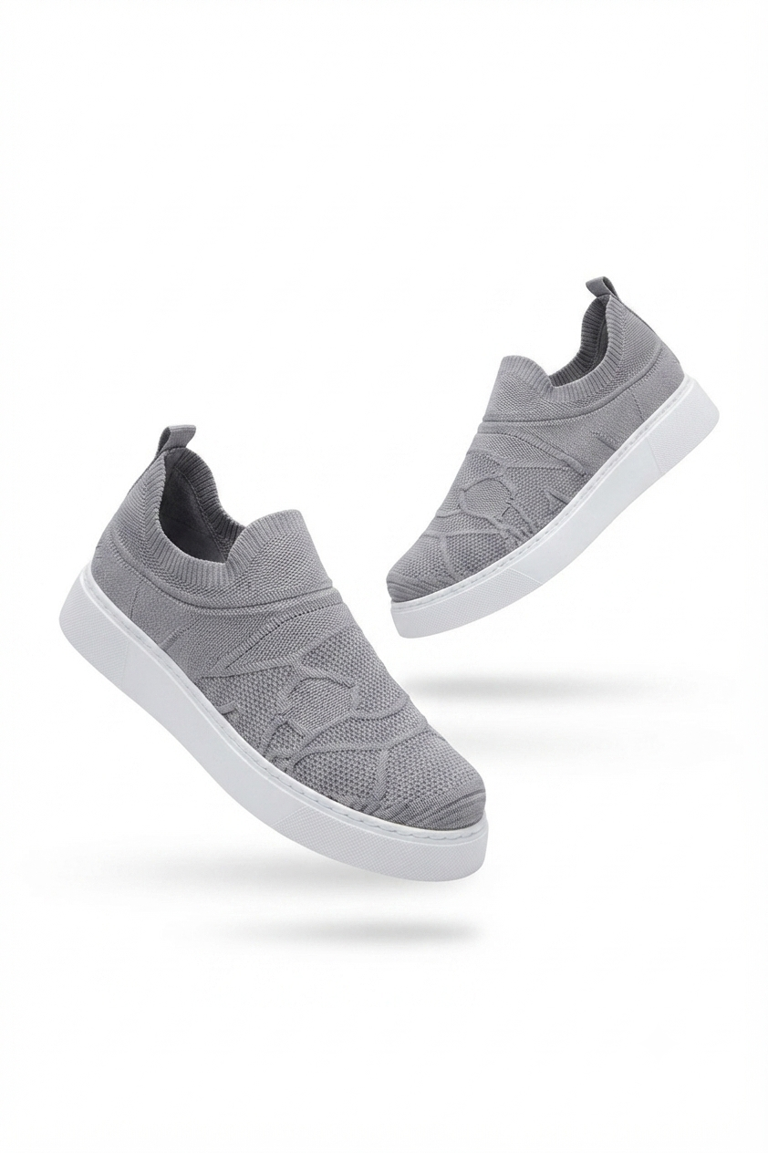 Craig Triko Yüksek Kalite Bağcıksız Slip-On Rahat Erkek Spor Ayakkabı Antrasit