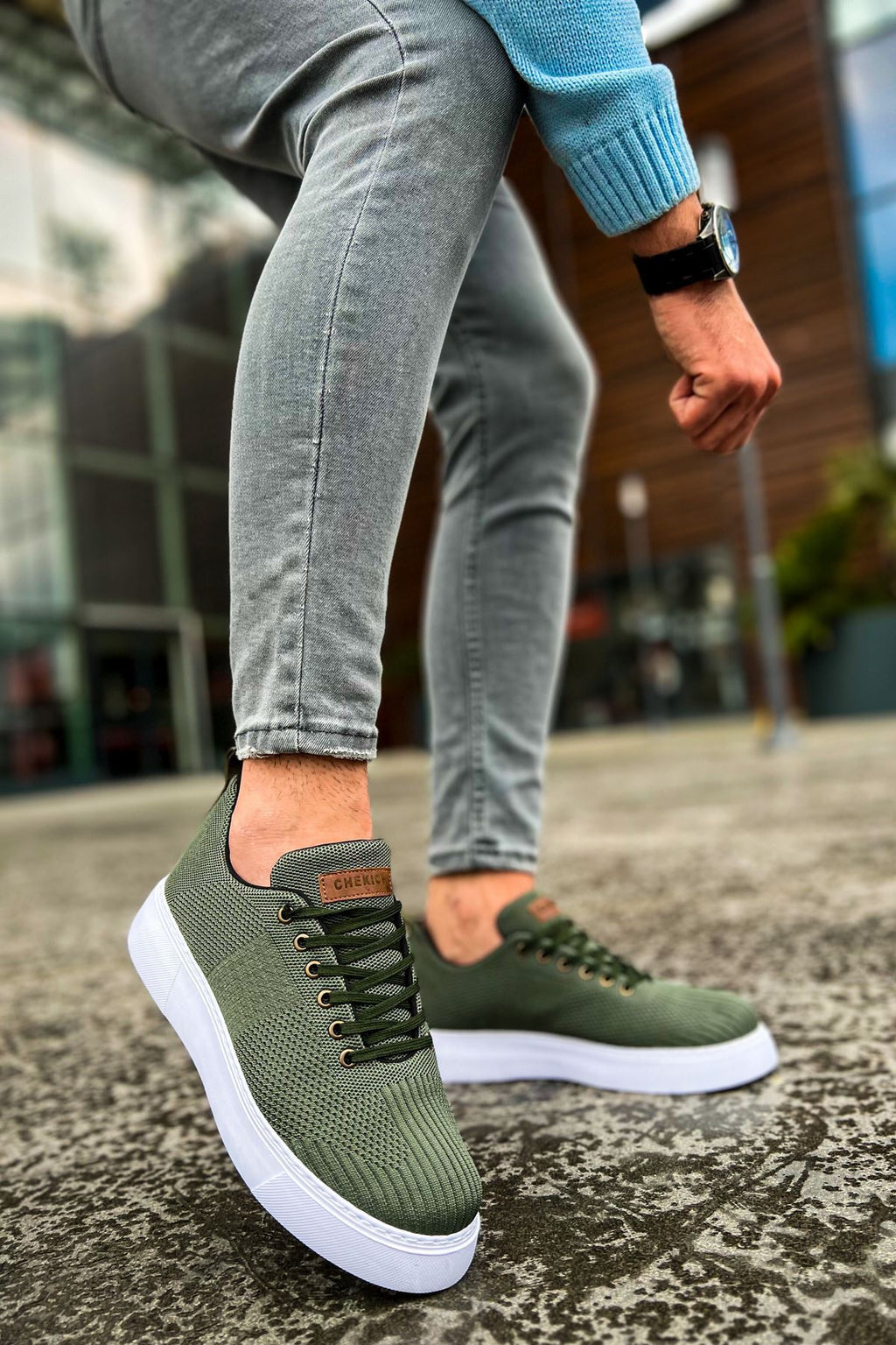 Crew Premium Triko Rahat Erkek Spor Ayakkabı Haki