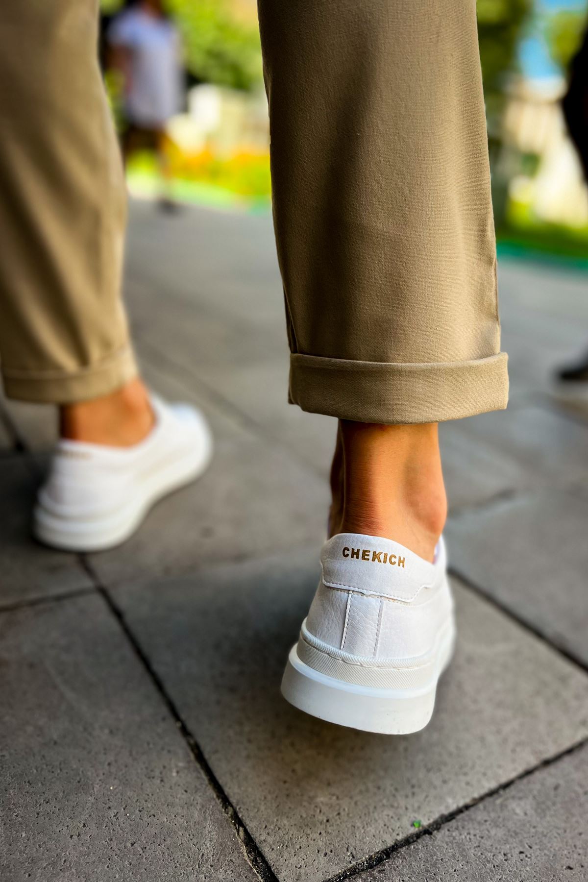 Santoni Kaliteli Şık Erkek Spor Ayakkabı Beyaz