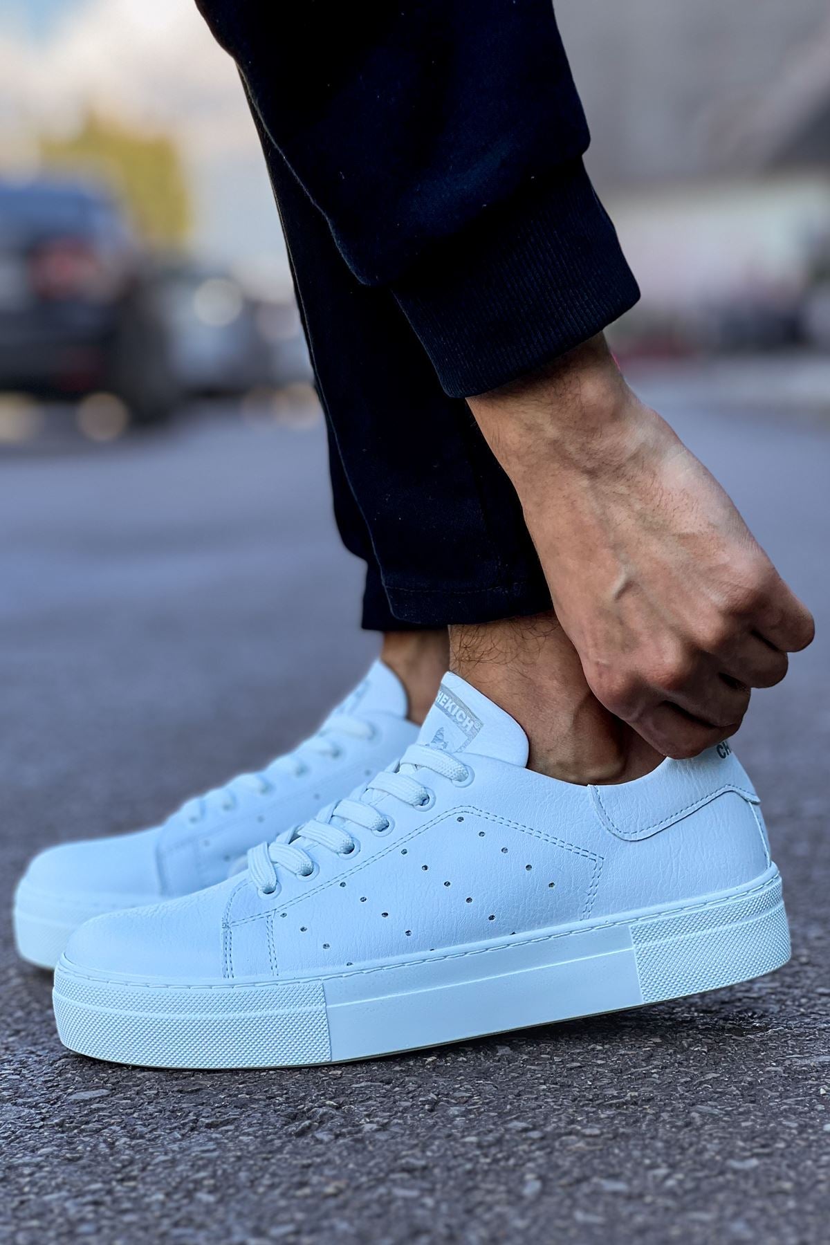 Tennis Premium Bağcıklı Ortopedik Erkek Sneaker Beyaz