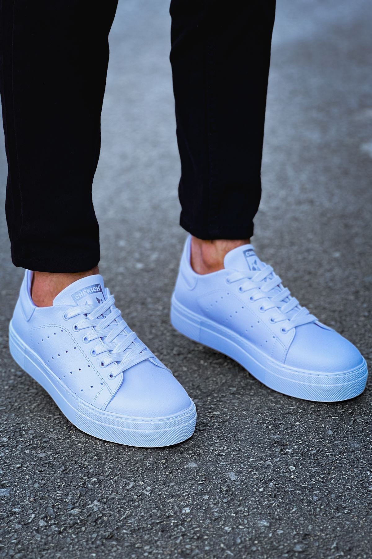 Tennis Premium Bağcıklı Ortopedik Erkek Sneaker Beyaz