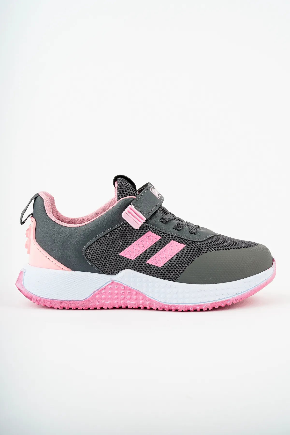 Tomkids  Cırtlı Siyah Füme Pembe Kız Çocuk Spor Ayakkabı