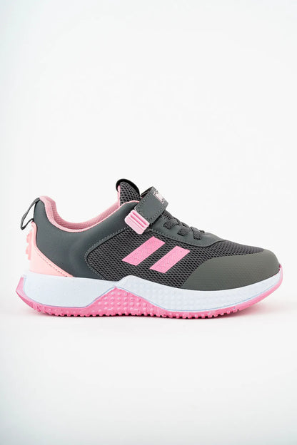 Tomkids  Cırtlı Siyah Füme Pembe Kız Çocuk Spor Ayakkabı