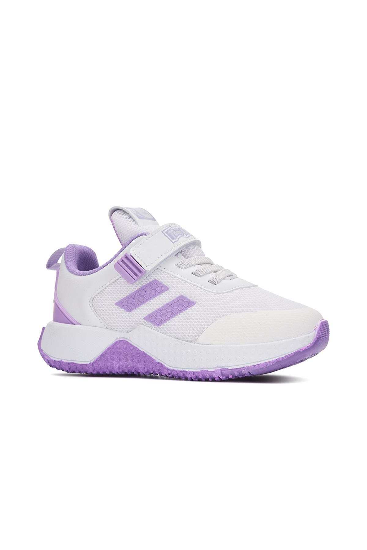 Tomkids  Cırtlı Siyah Lila Kız Çocuk Spor Ayakkabı