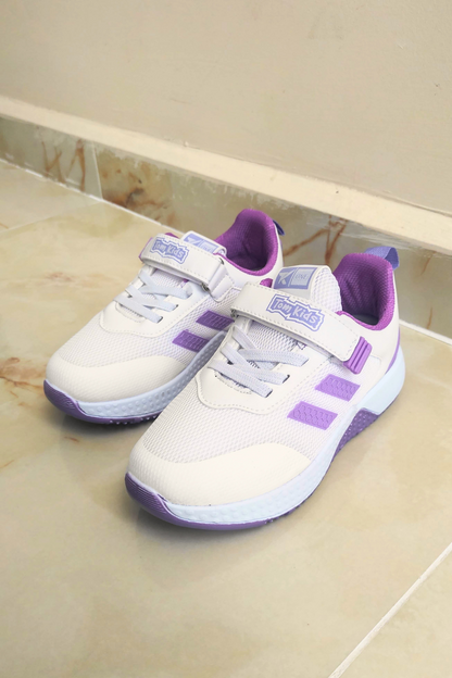 Tomkids  Cırtlı Siyah Lila Kız Çocuk Spor Ayakkabı