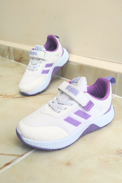 Tomkids  Cırtlı Siyah Lila Kız Çocuk Spor Ayakkabı