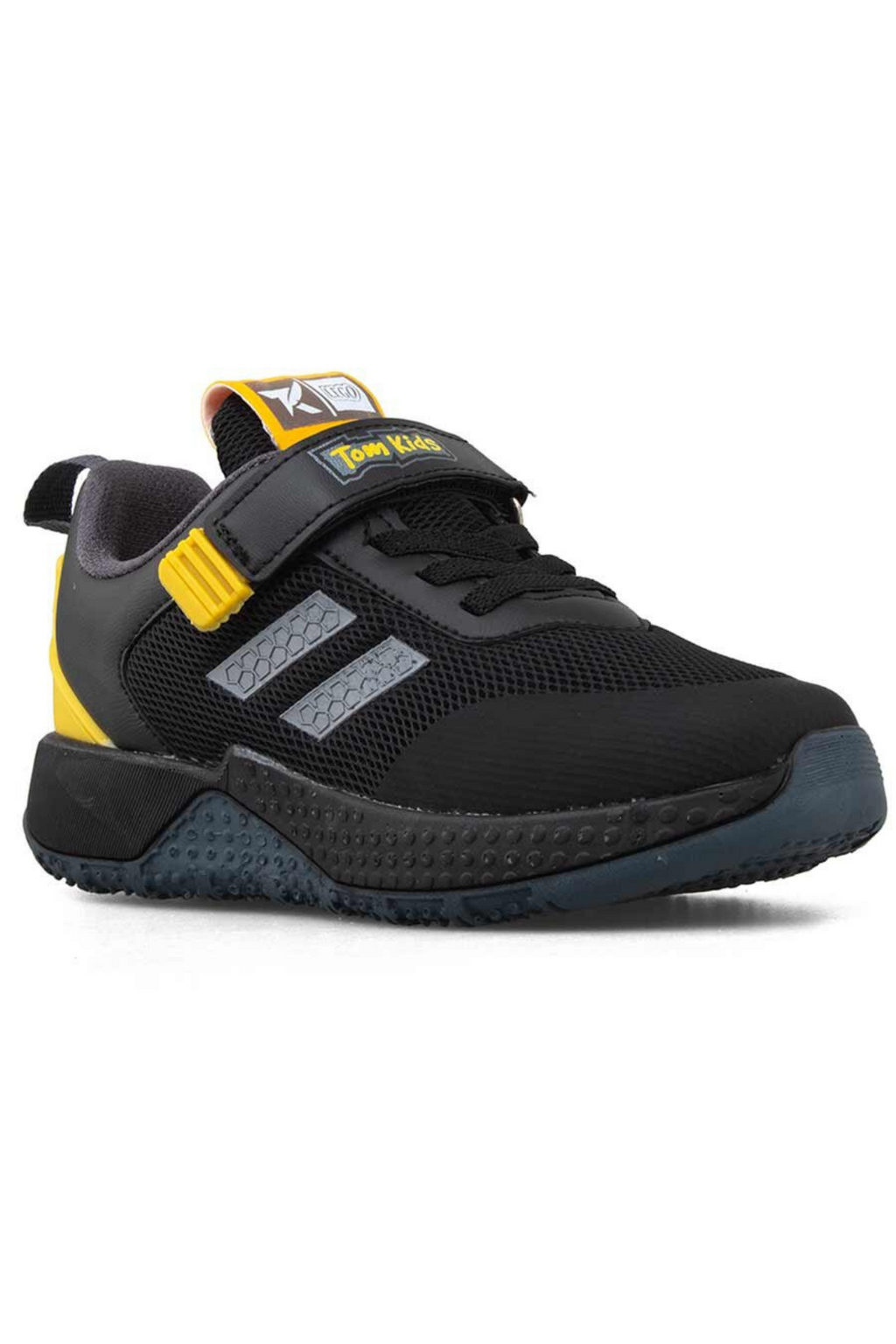 Tomkids Velcro Black Yellow Boys Sneakers 
