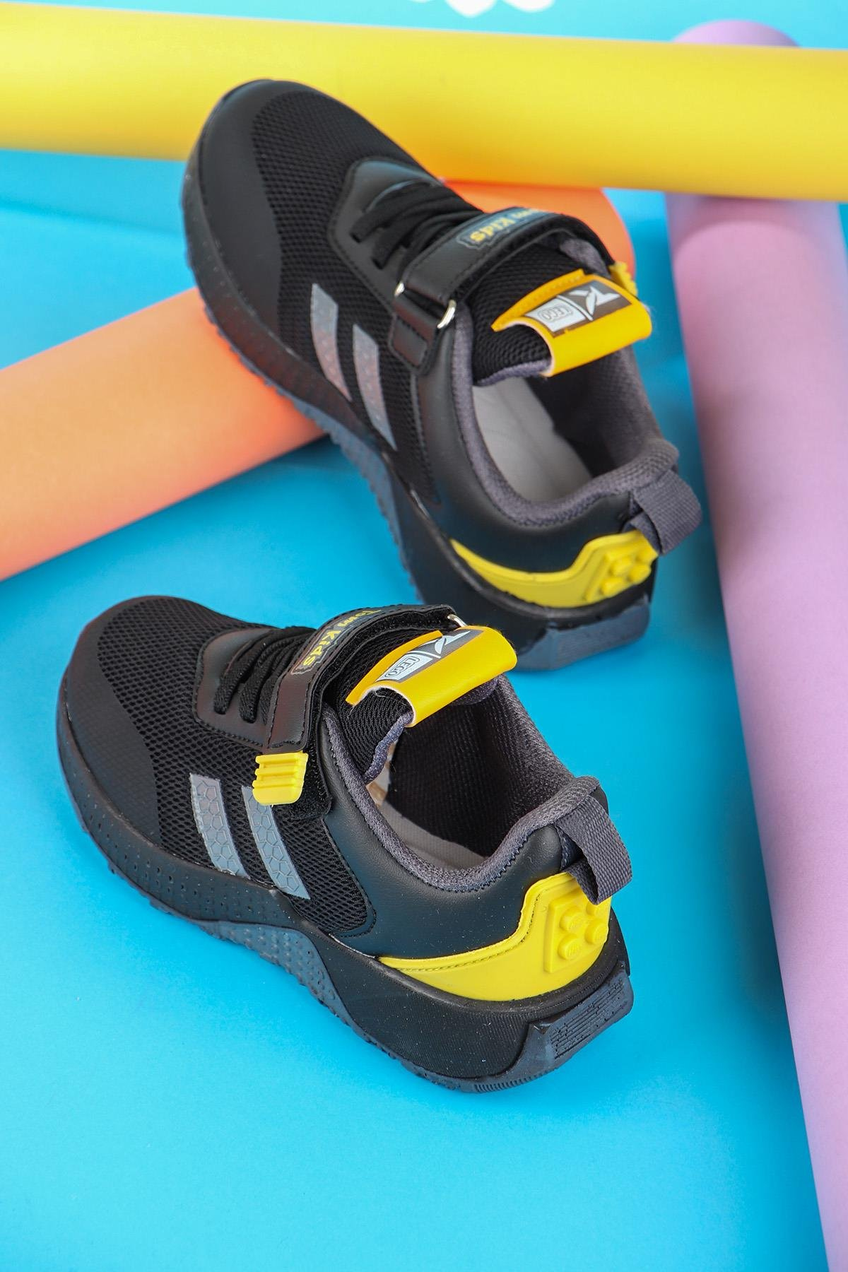 Tomkids Cırtlı Siyah Sarı Erkek Çocuk Spor Ayakkabı