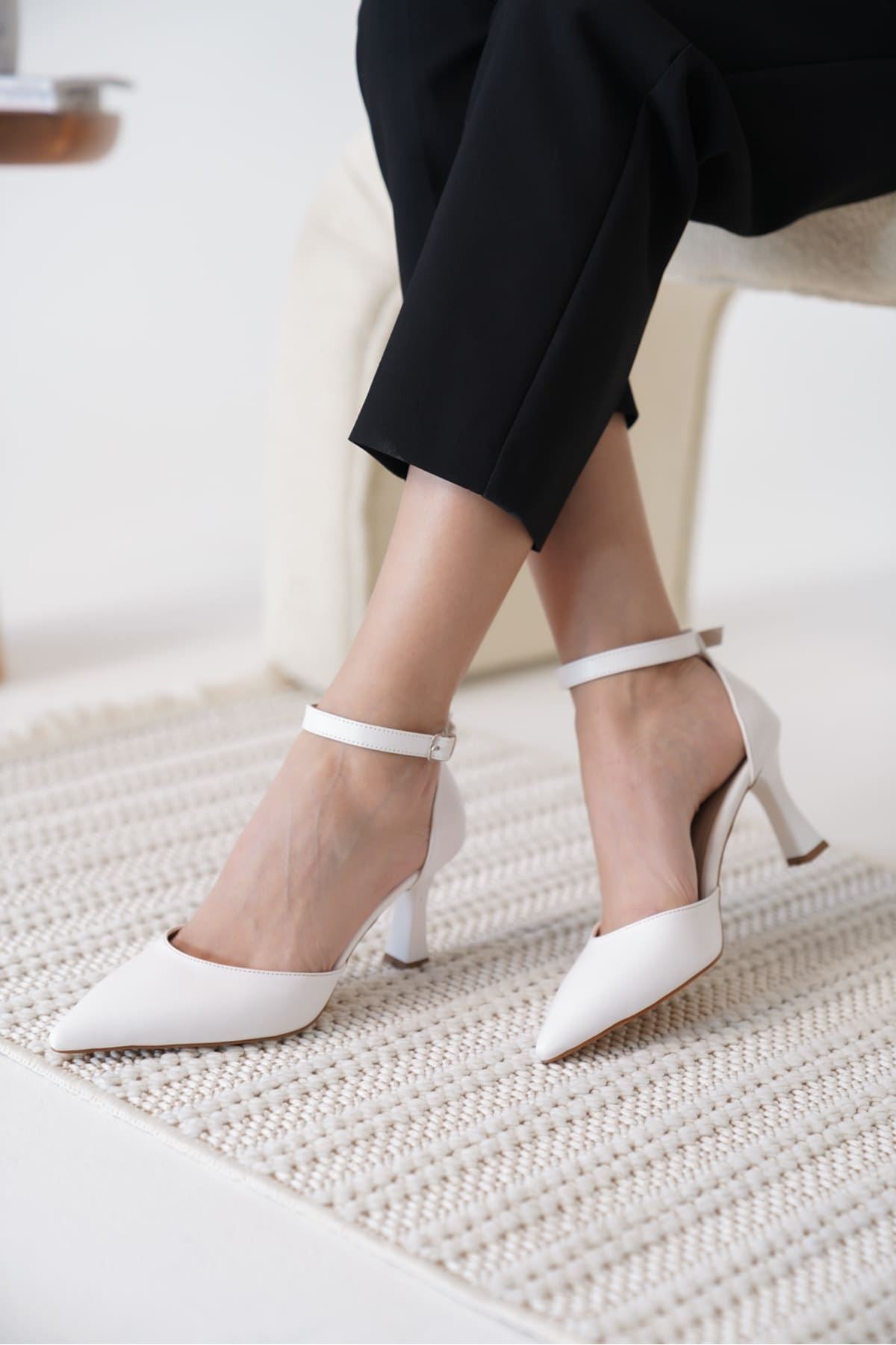 Clara Premium Women's White High Heels 