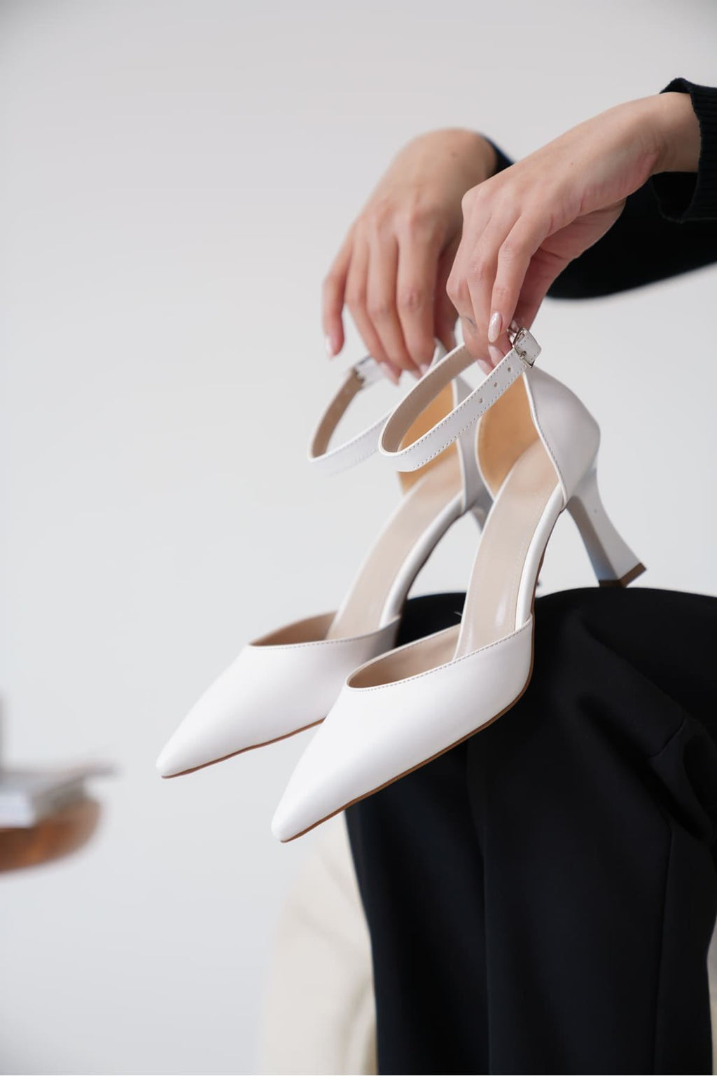 Clara Premium Women's White High Heels 