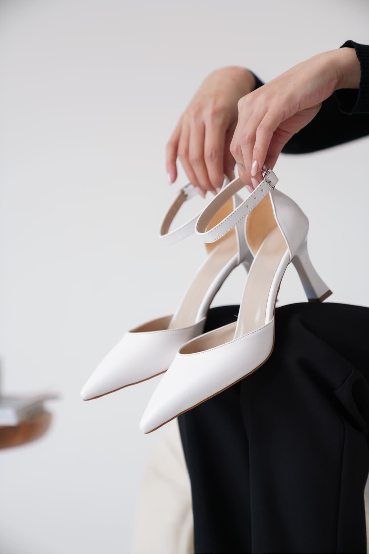 Clara Premium Women's White High Heels 