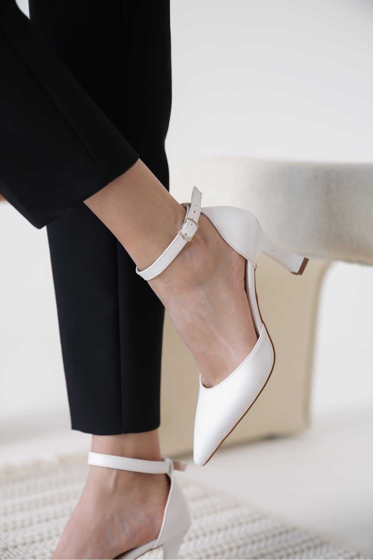 Clara Premium Women's White High Heels 