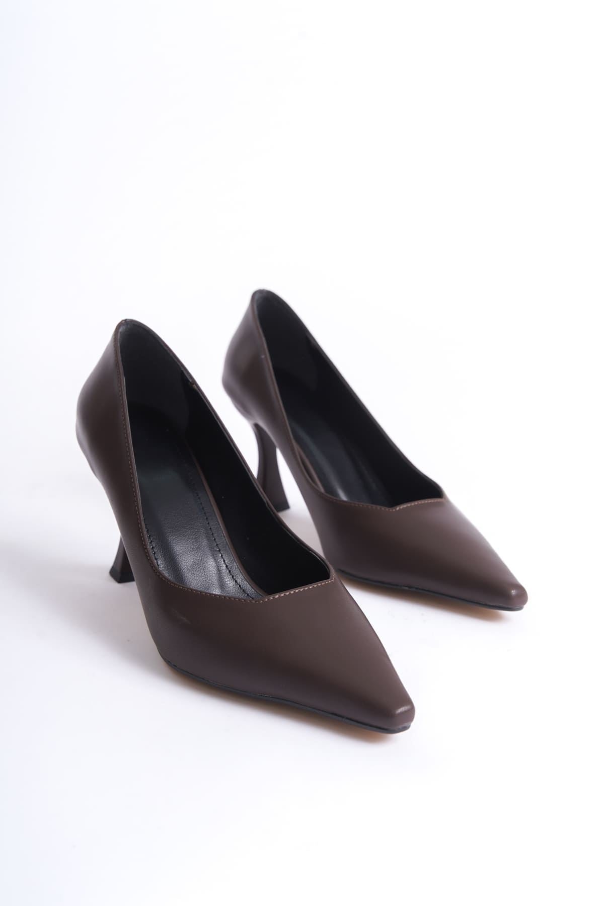 Cordelia Premium Mat Acı Kahve Stiletto 7 cm