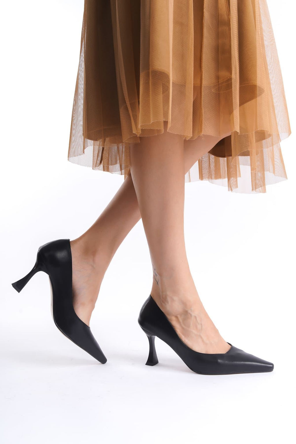 Cordelia Premium Mat Siyah Stiletto 7 cm