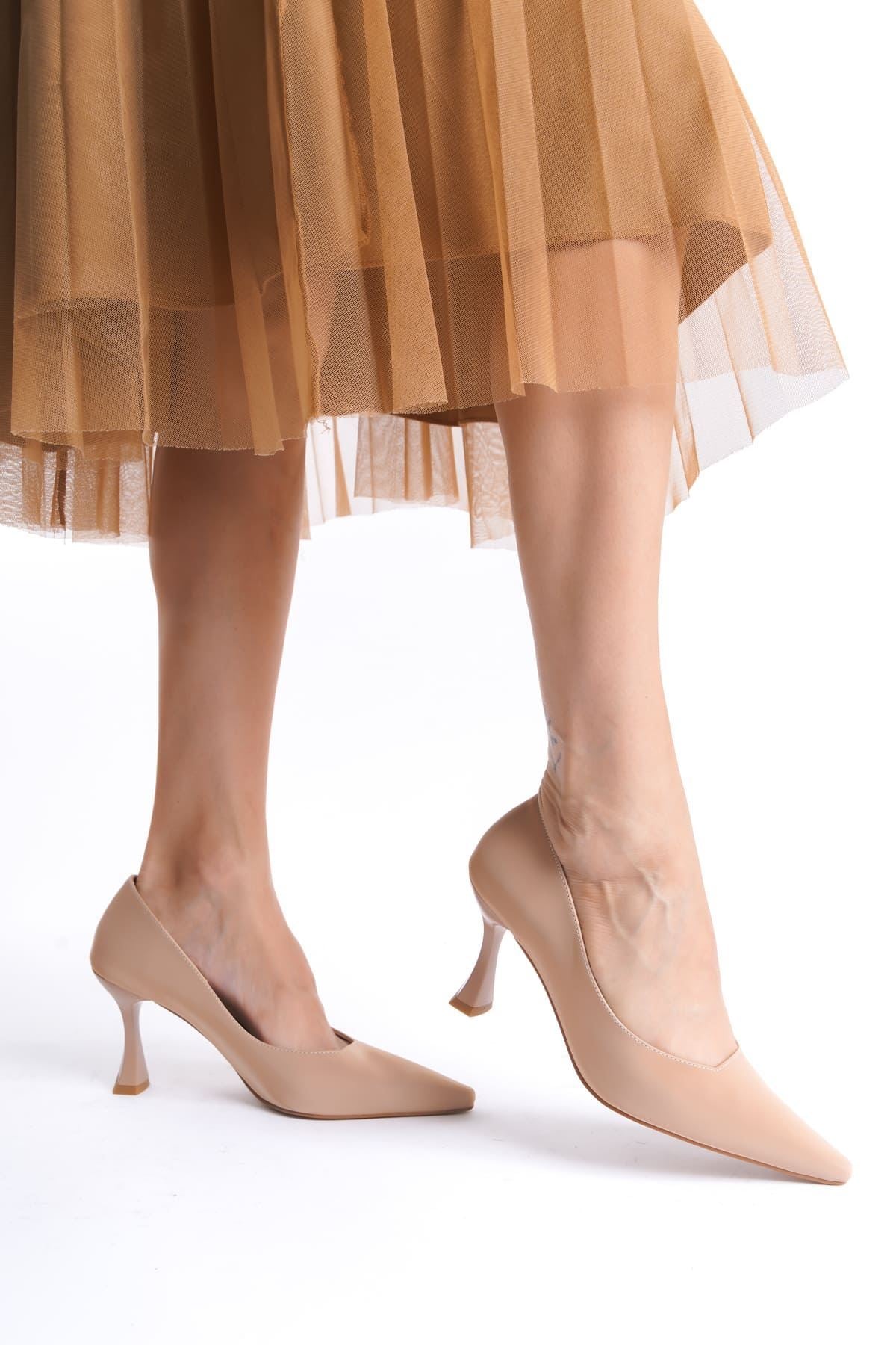 Cordelia Premium Nude Saten Stiletto 7 cm