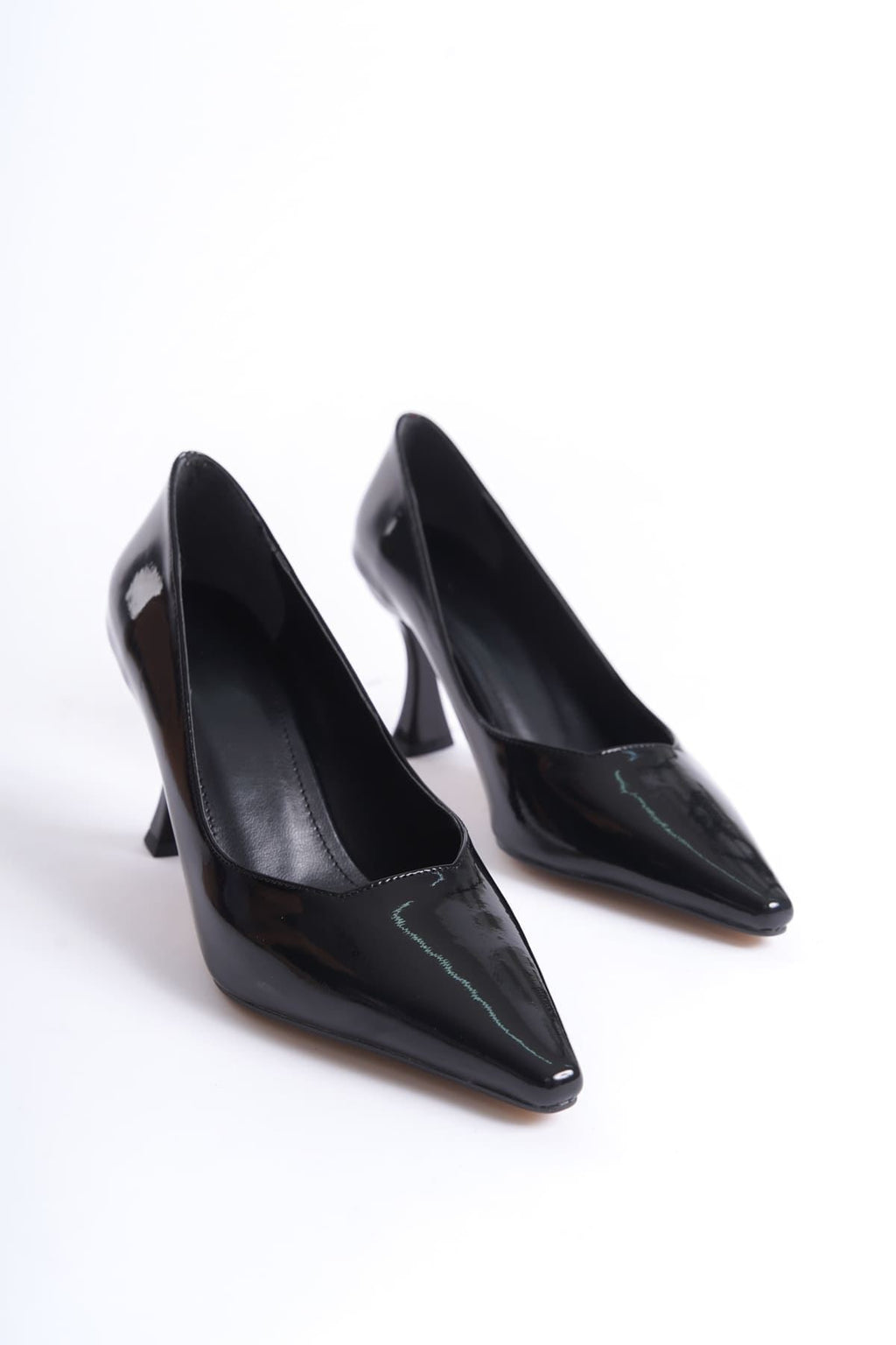 Cordelia Premium Siyah Rugan Stiletto 7 cm