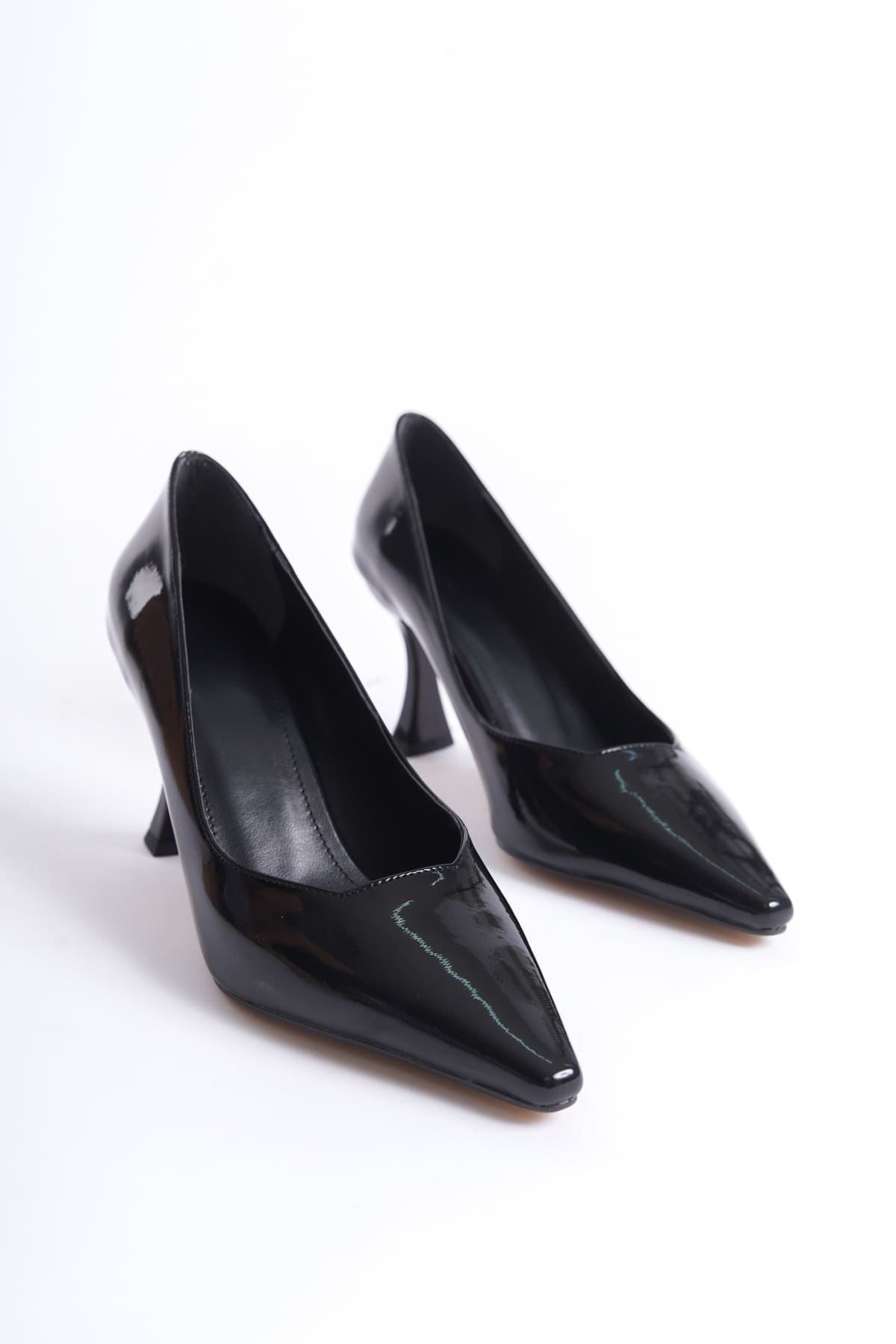 Cordelia Premium Siyah Rugan Stiletto 7 cm