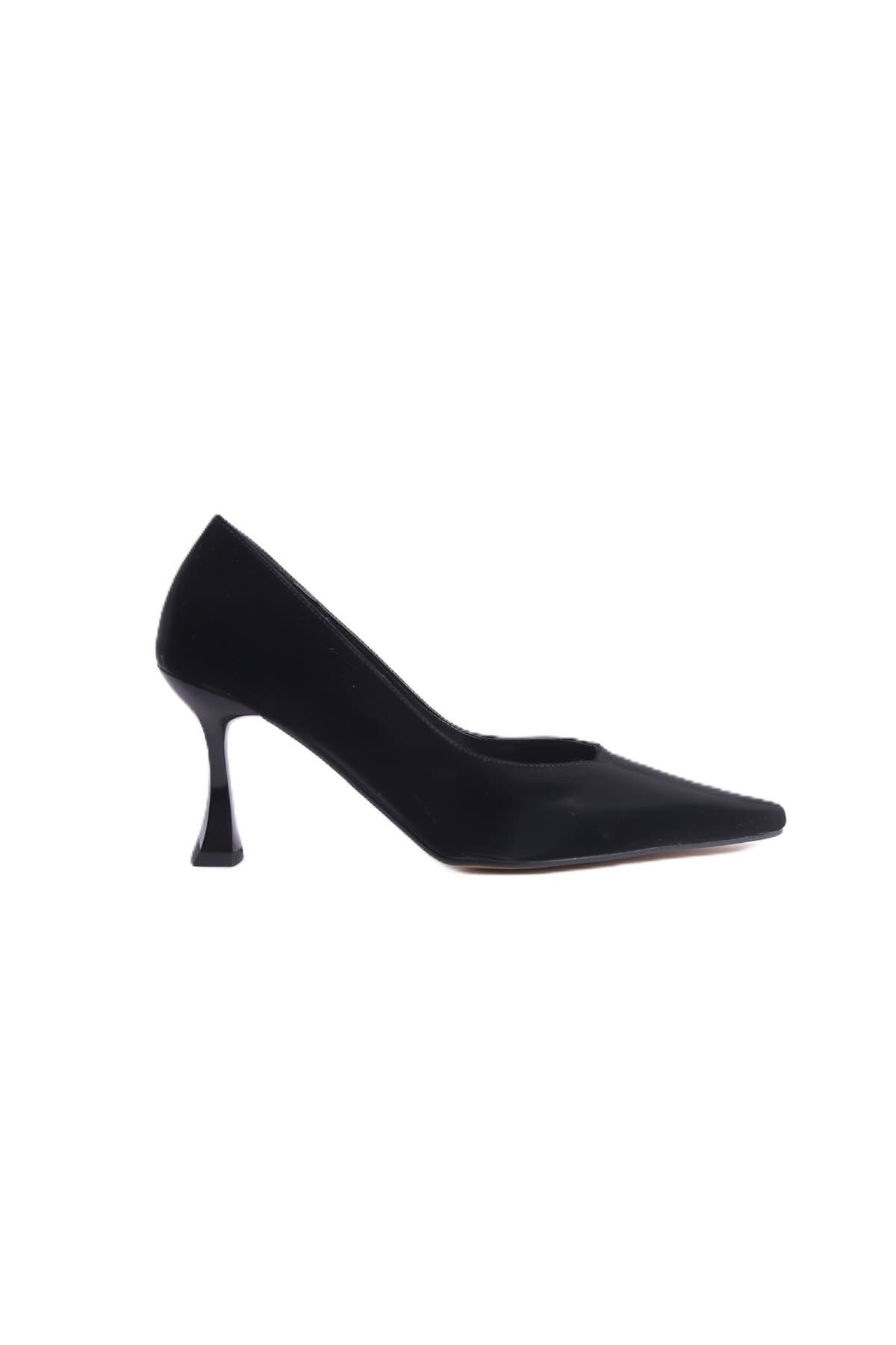 Cordelia Premium Siyah Saten Stiletto 7 cm