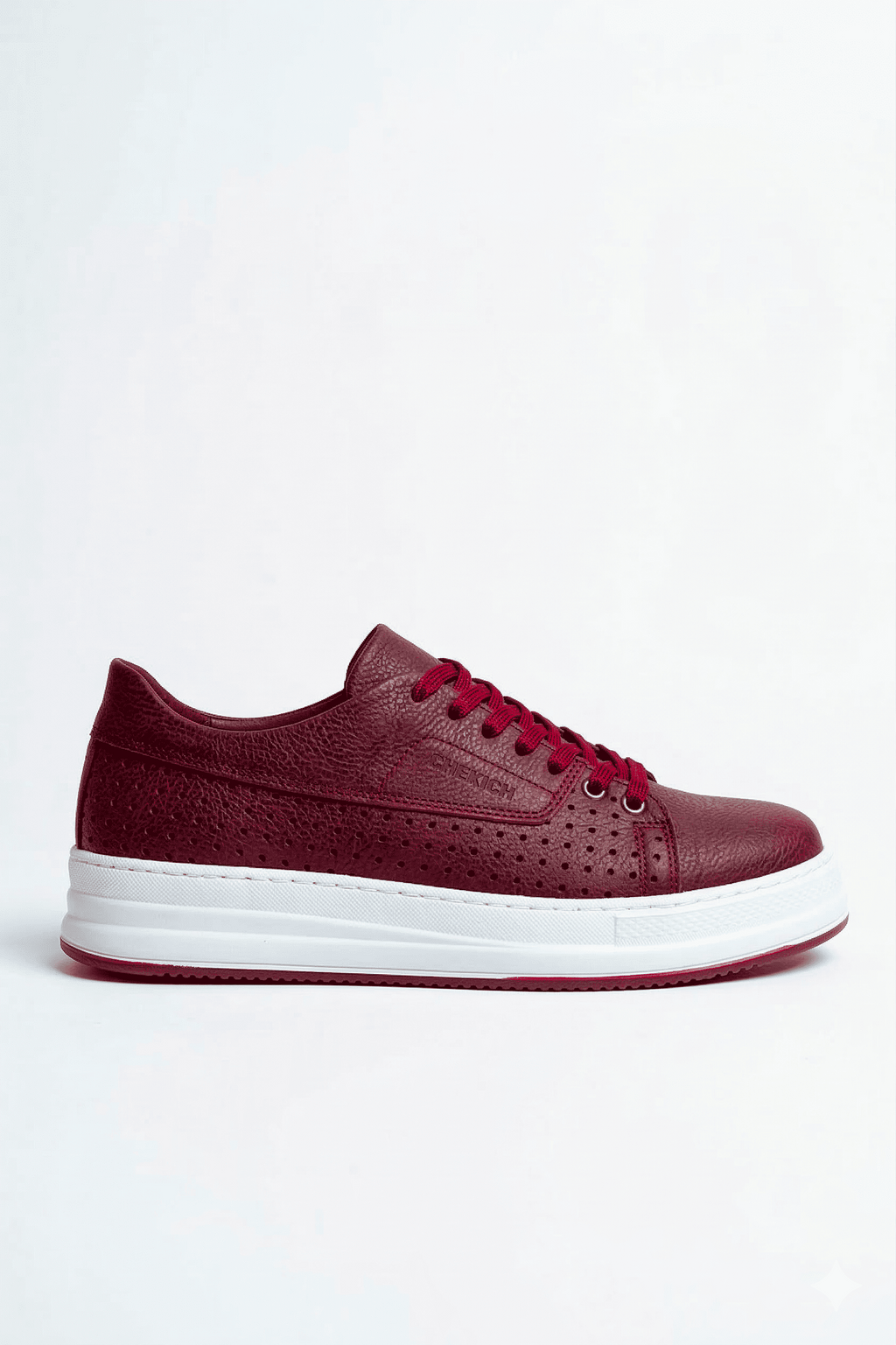 Cowien Premium Erkek Tarz Bağcıklı Sneaker Bordo