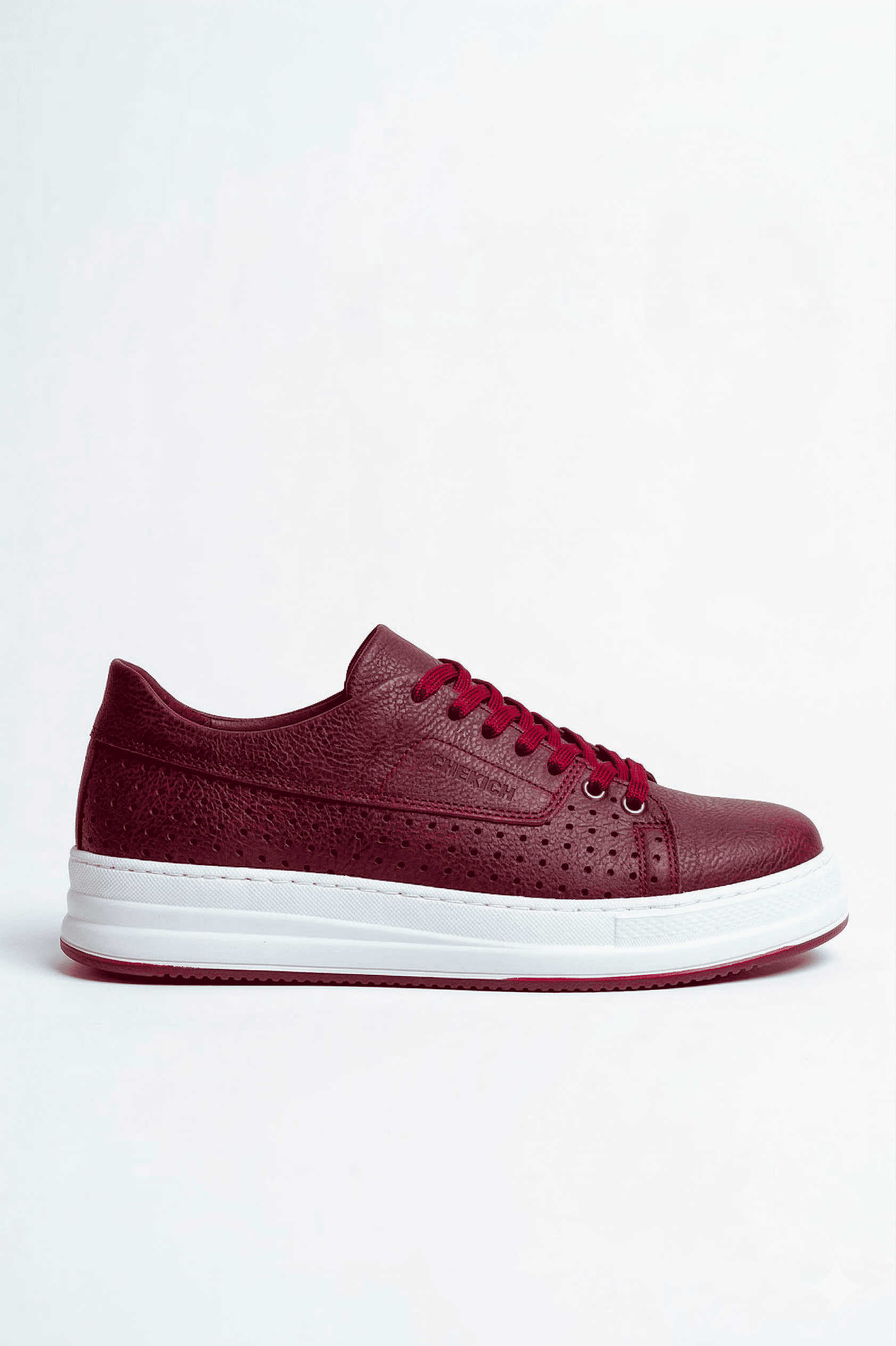 Cowien Premium Erkek Tarz Bağcıklı Sneaker Bordo
