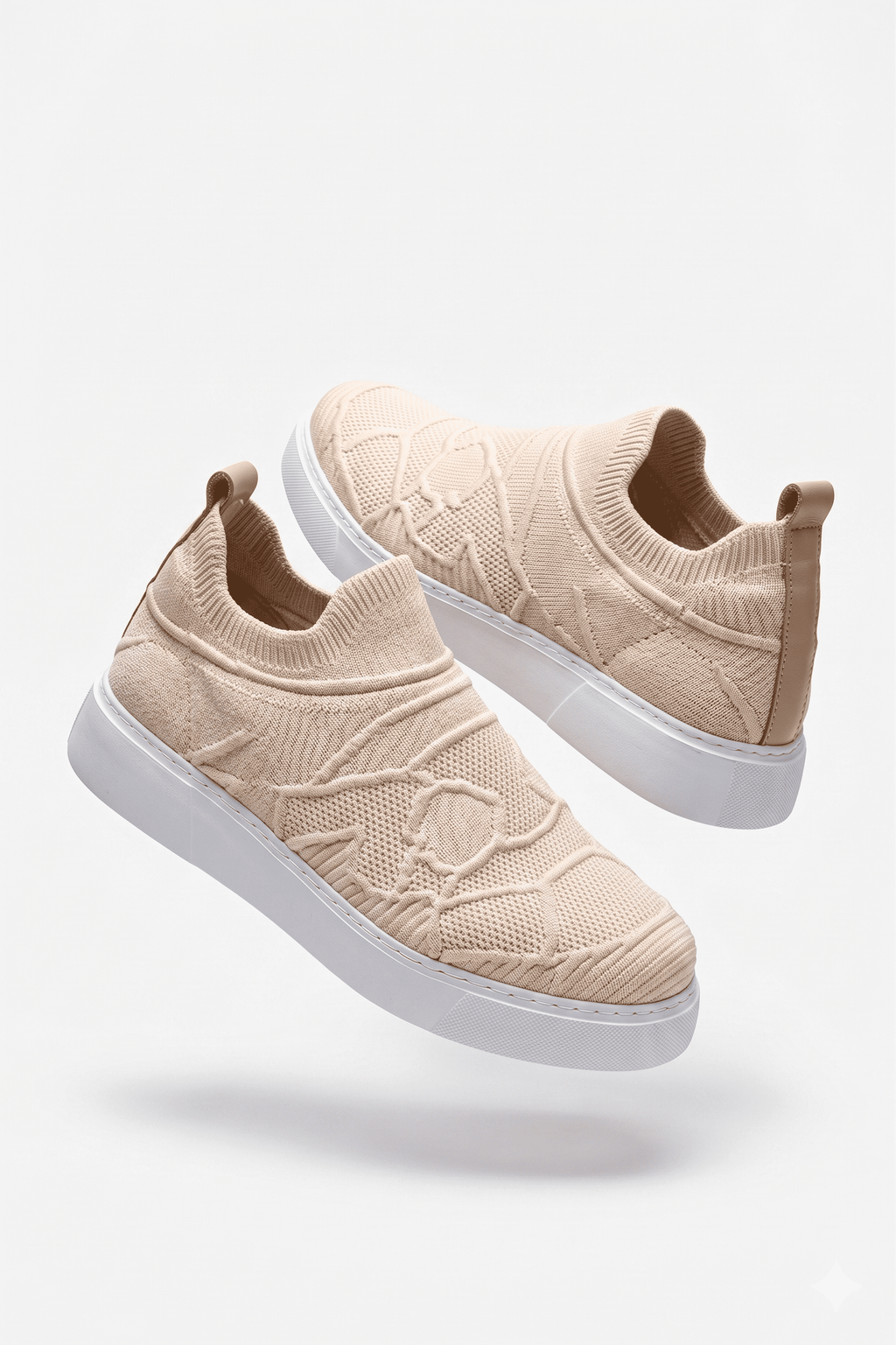 Craig Triko Yüksek Kalite Bağcıksız Slip-On Rahat Erkek Spor Ayakkabı Bej