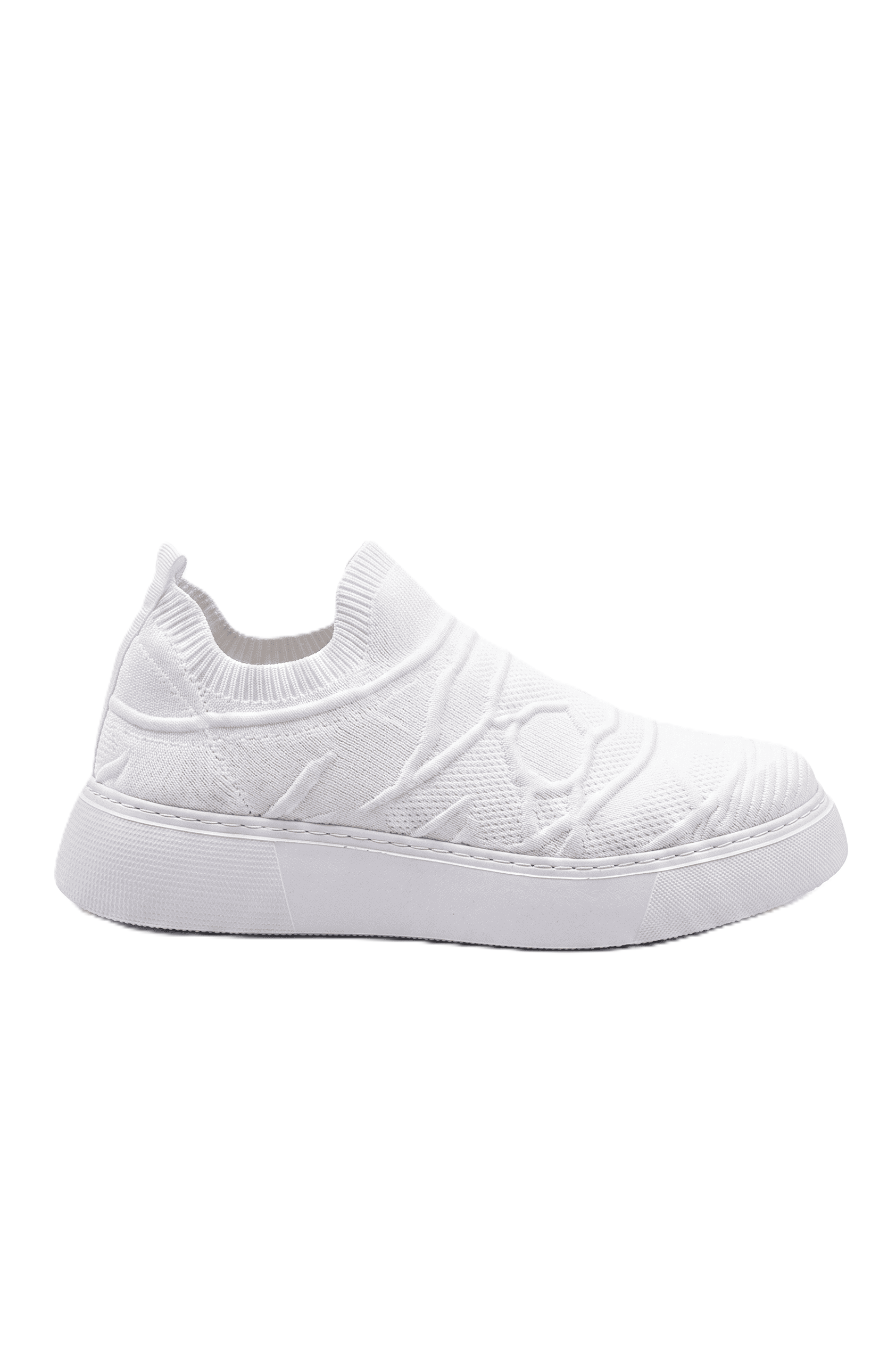Craig Triko Yüksek Kalite Bağcıksız Slip-On Rahat Erkek Spor Ayakkabı Beyaz