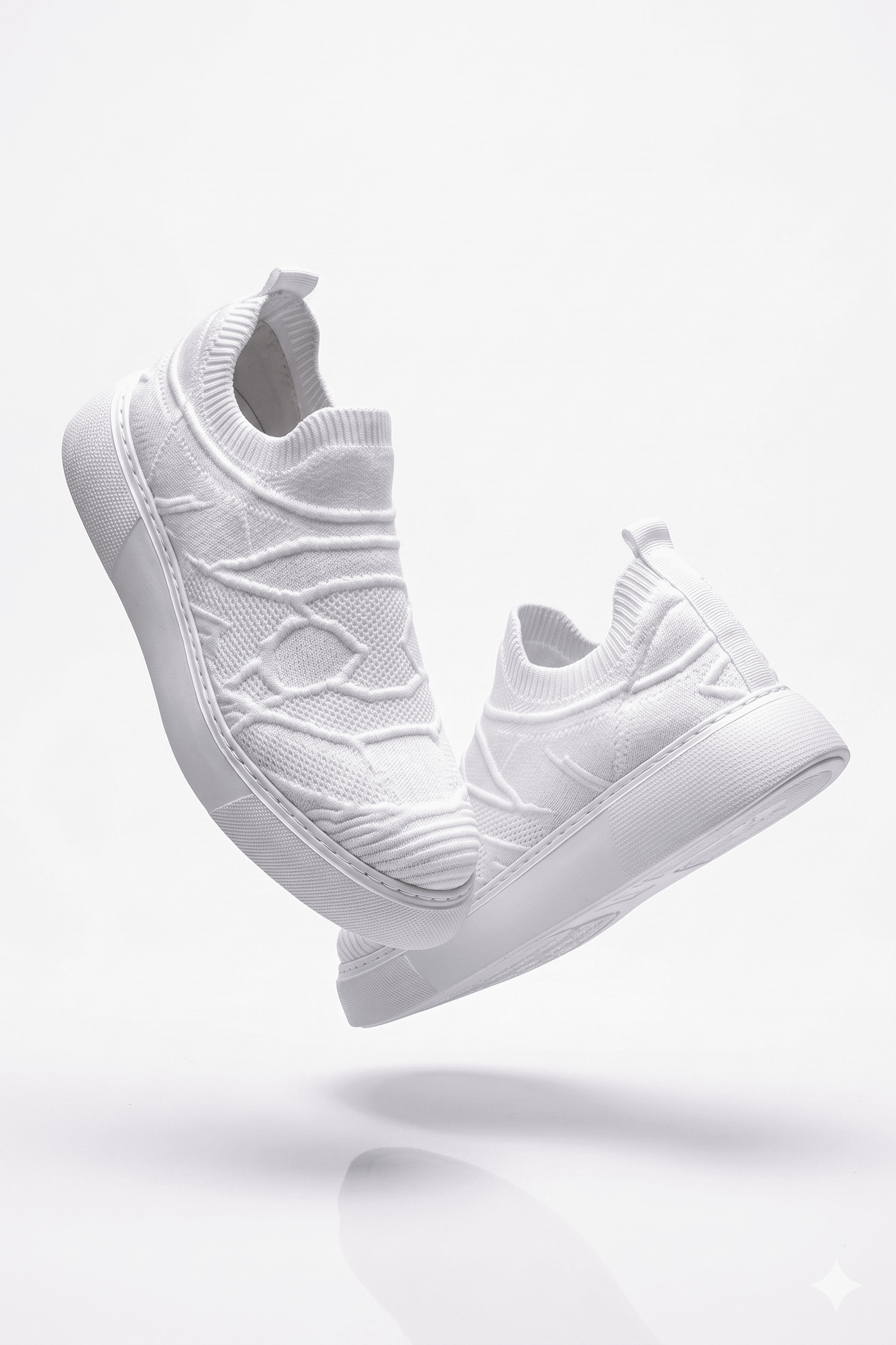 Craig Triko Yüksek Kalite Bağcıksız Slip-On Rahat Erkek Spor Ayakkabı Beyaz