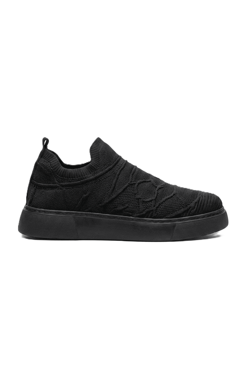 Craig Triko Yüksek Kalite Bağcıksız Slip-On Rahat Erkek Spor Ayakkabı Siyah
