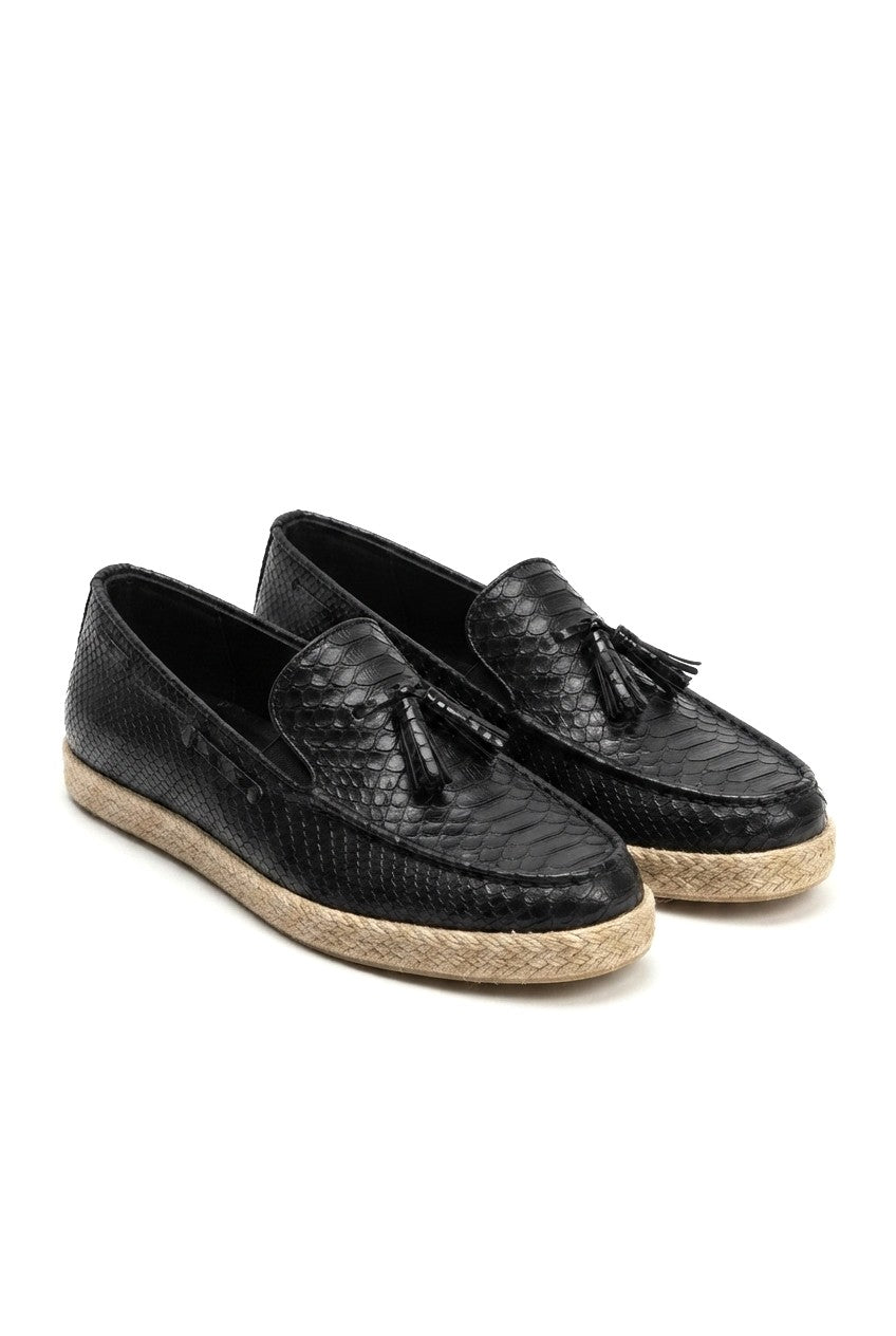 Croco Yüksek Kalite Klasik Erkek Loafer Siyah